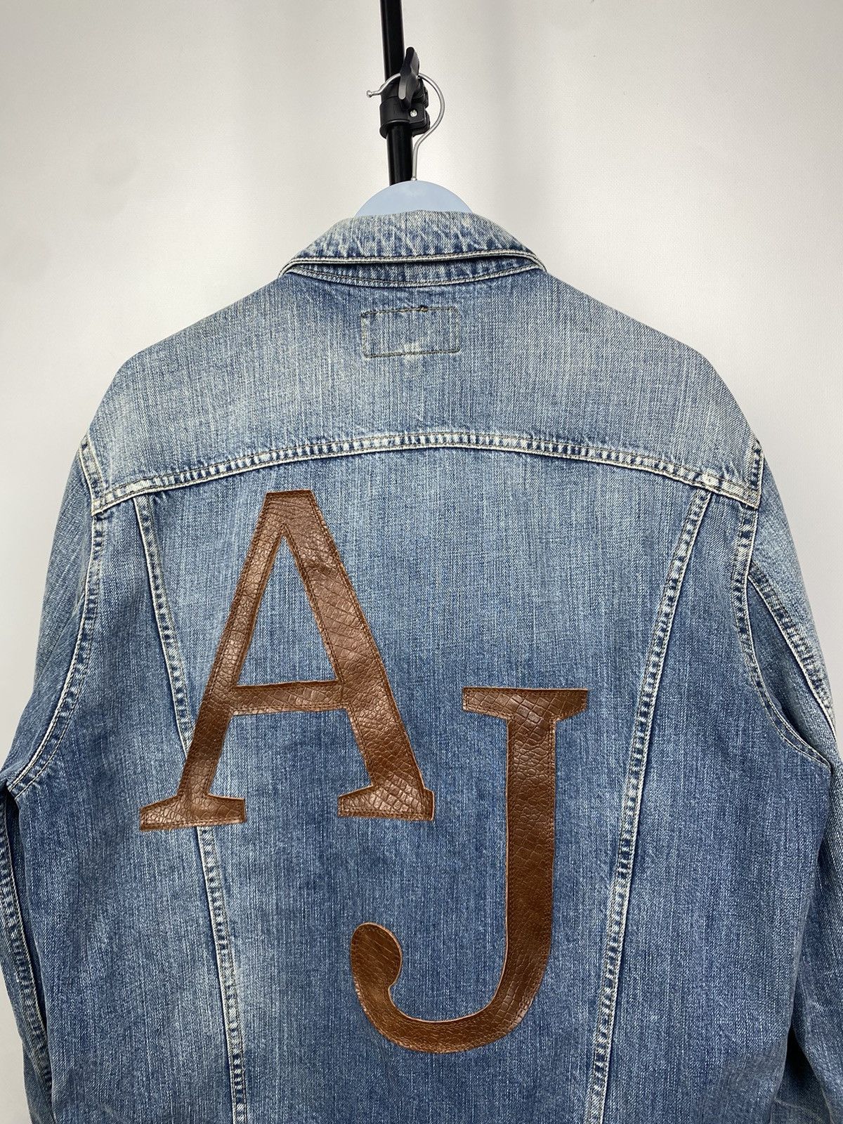 Armani 🔥❗️Armani BIG LOGO rare Oversized Denim Jacket Size US M / EU 48-50 / 2 - 5 Thumbnail