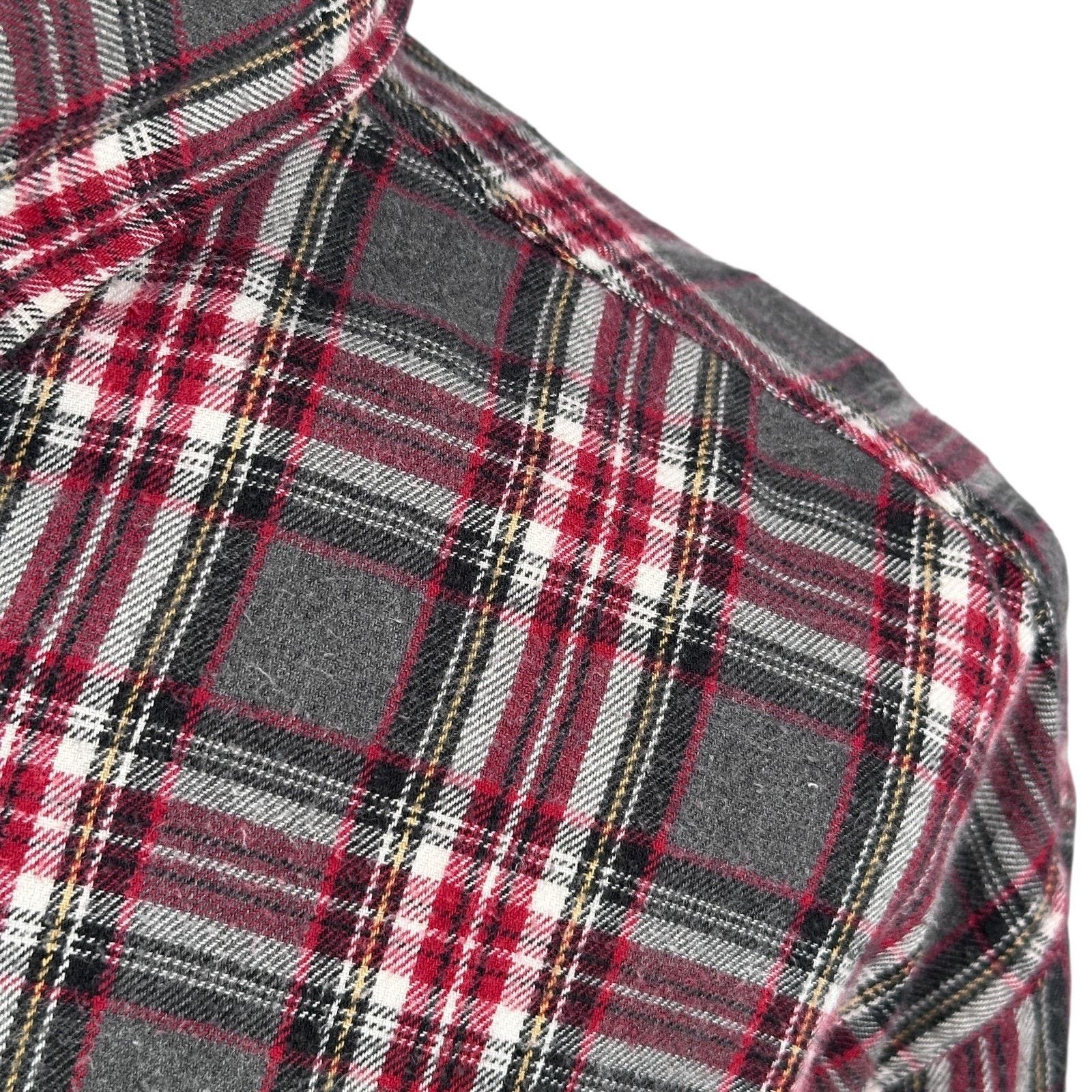 J.Crew VTG J Crew Oarsman Flannel Shirt Men's Large Red Gray Plaid Size US L / EU 52-54 / 3 - 3 Thumbnail