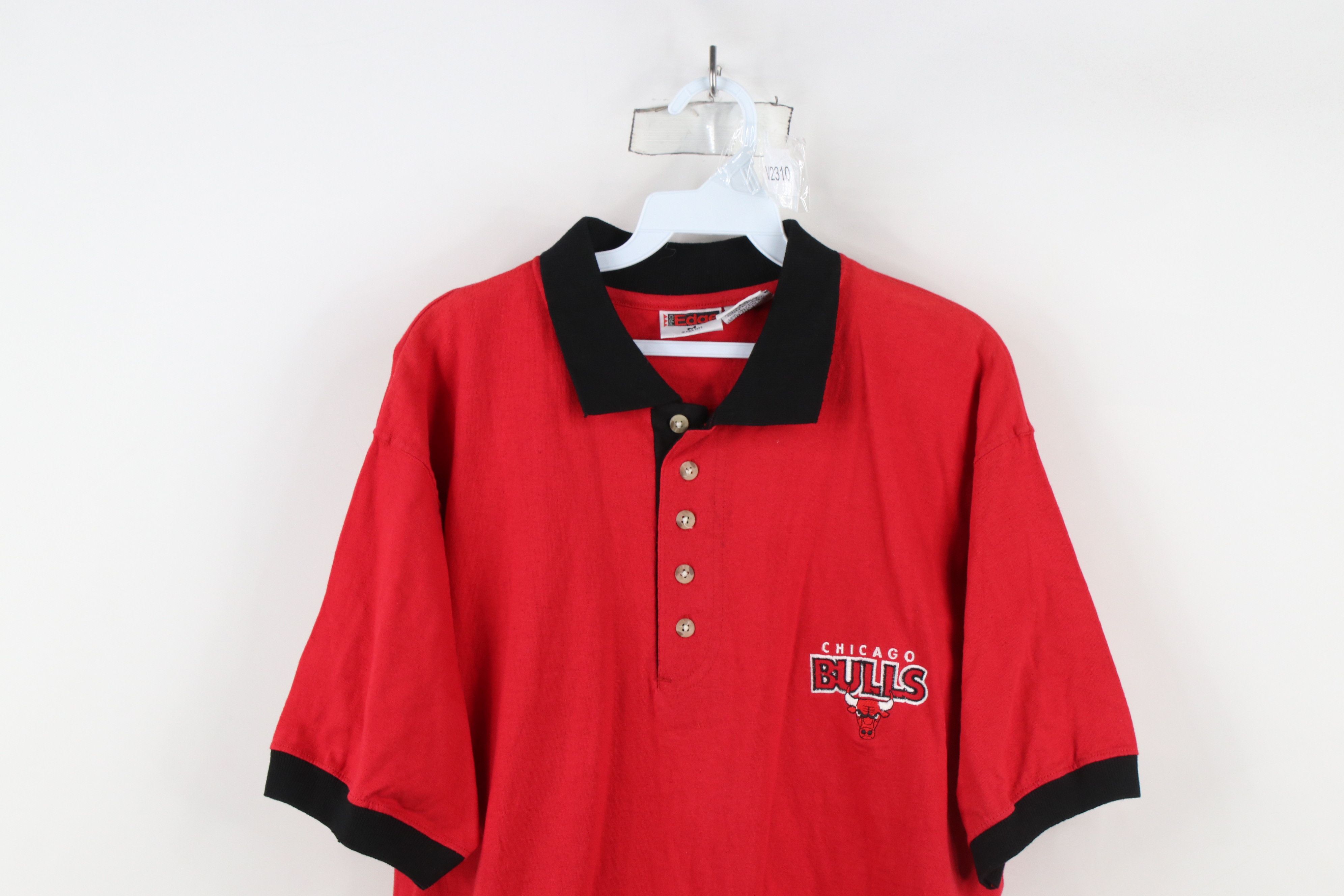 Vintage Vintage 90s Spell Chicago Bulls Basketball Polo Shirt Red Size US M / EU 48-50 / 2 - 2 Thumbnail