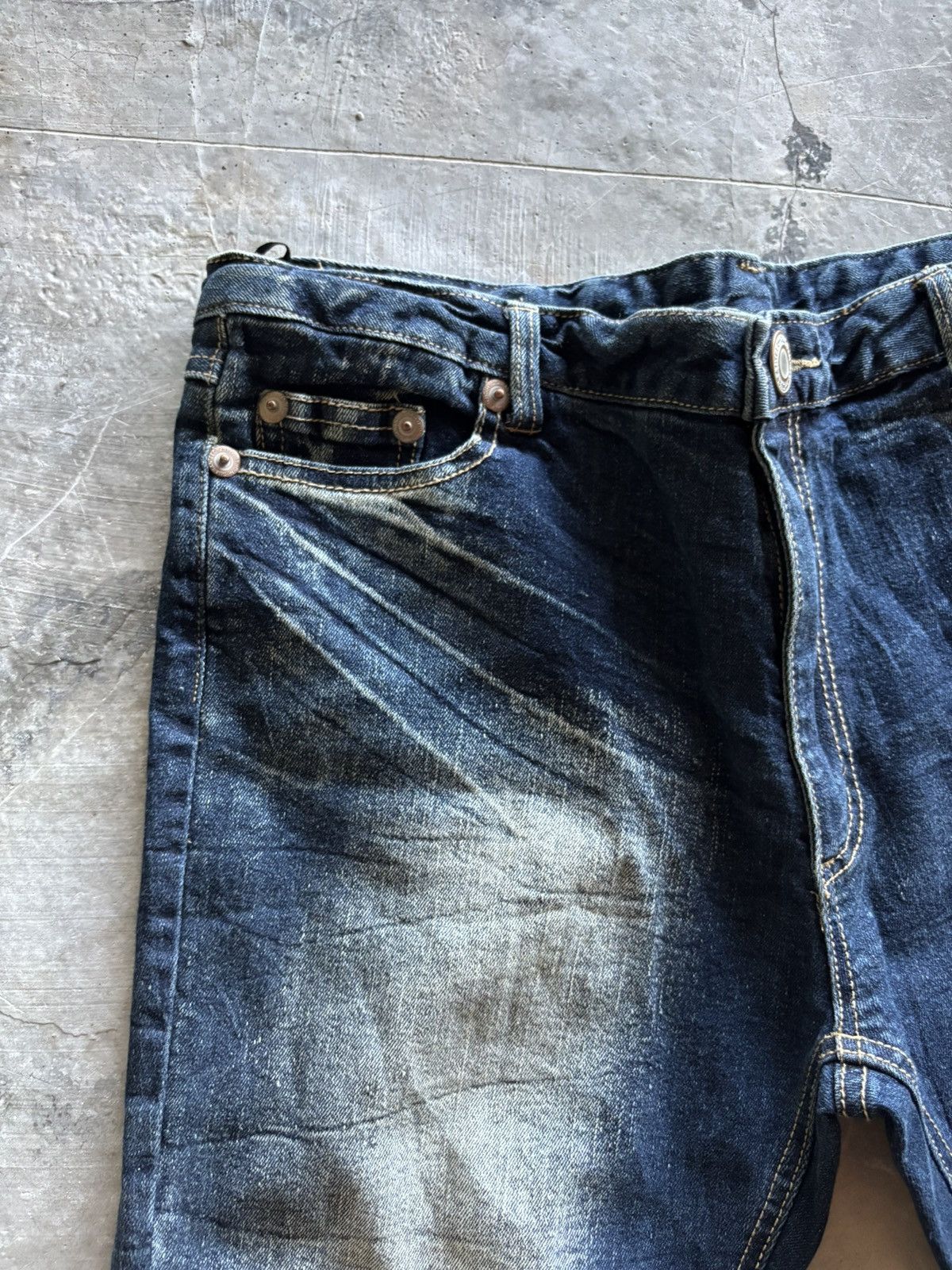 If Six Was Nine SU PU RE flare japanese jeans sick faded whiskered goth punk Size US 34 / EU 50 - 8 Thumbnail