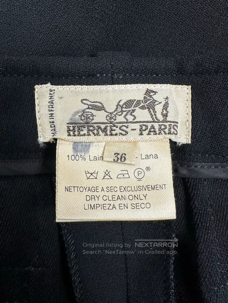 Hermes Hermes Fine Wool Straight Suit Pants, Black Size 24" / US 00 / IT 34 - 9 Thumbnail
