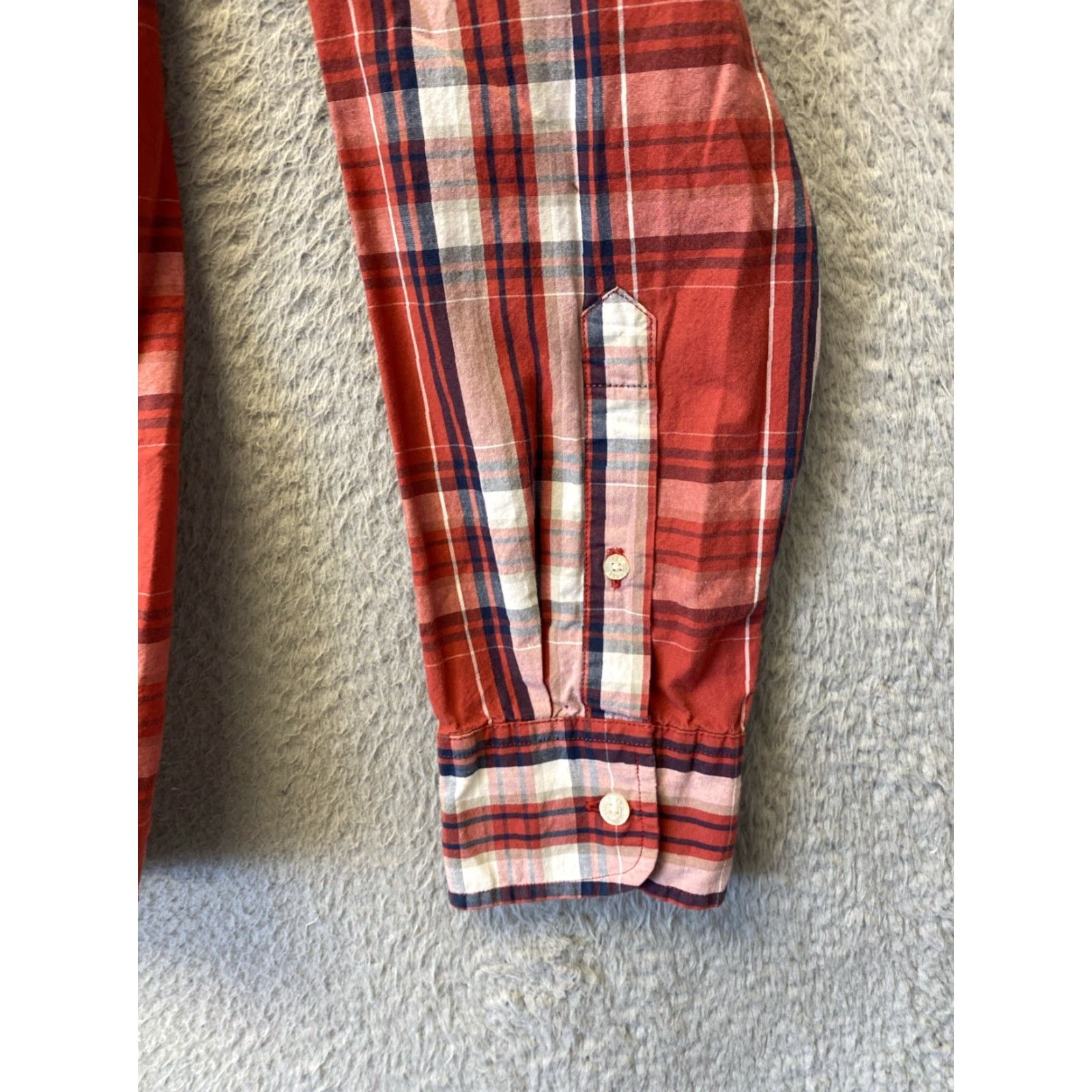 J.Crew VINTAGE J.CREW SHIRT Mens L Crimson Plaid Oxford 100% Cotton Slim Fit Button-Up Long Sleeve Size US L / EU 52-54 / 3 - 5 Thumbnail