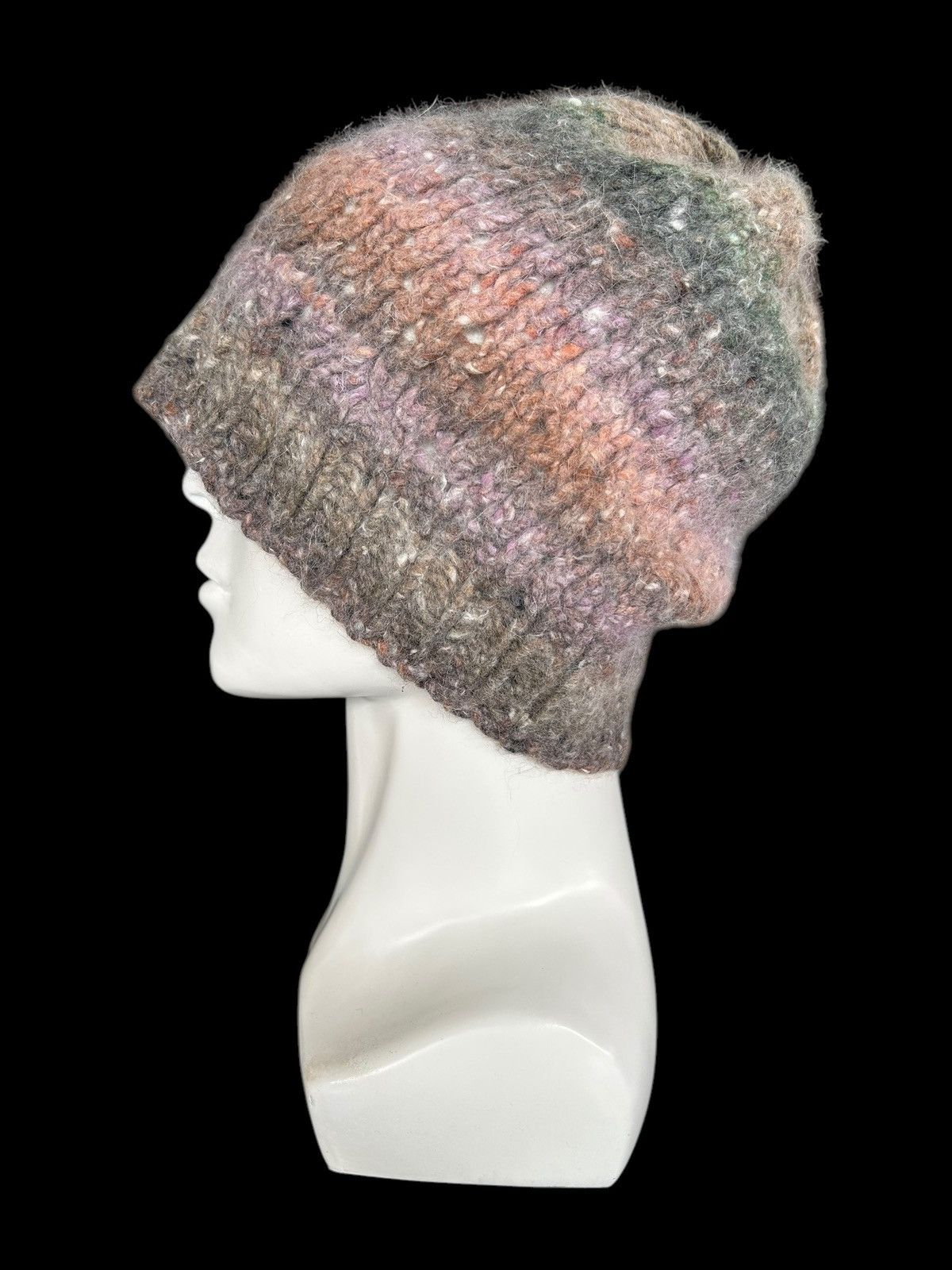 Japanese Brand × Kapital × Vintage Crochet Knitted Handmade Hairy Big Beanie Hats ☠️☠️ Size ONE SIZE - 2 Thumbnail
