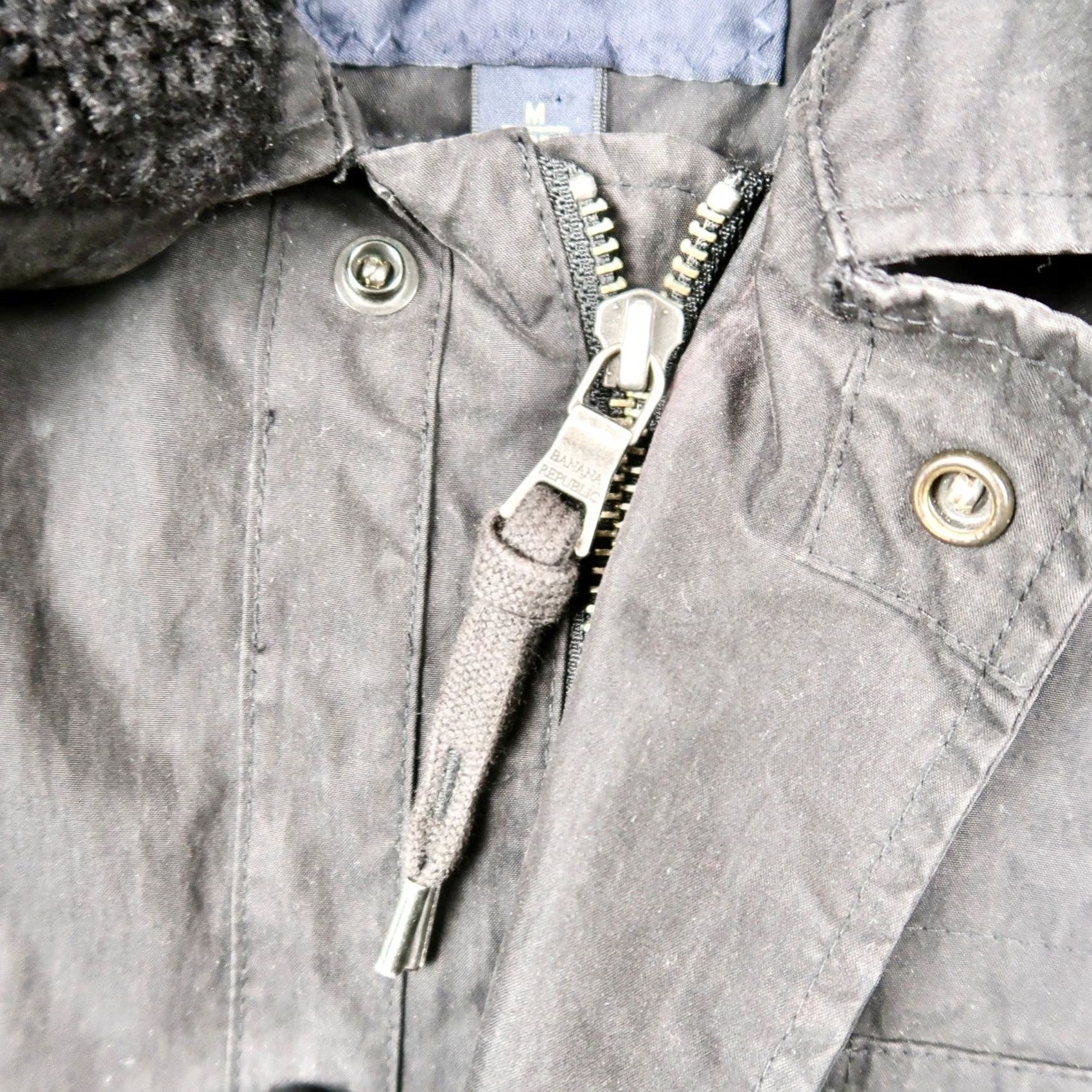 Banana Republic Banana Republic Mens Field Jacket Black M Detachable Faux Shearling Collar Quilt Size US M / EU 48-50 / 2 - 5 Thumbnail