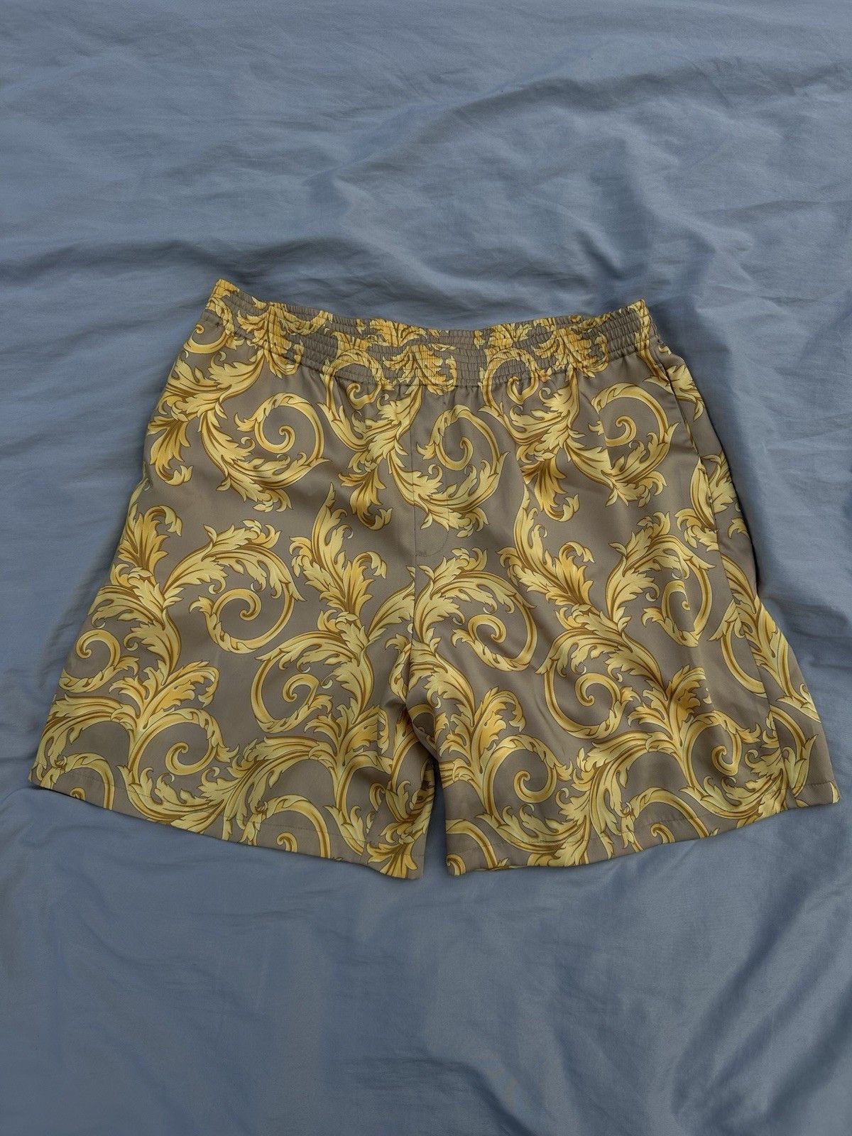 Versace Versace Brown Shorts With Gold Vines All Around Retail $112 Size US 36 / EU 52 - 1 Thumbnail