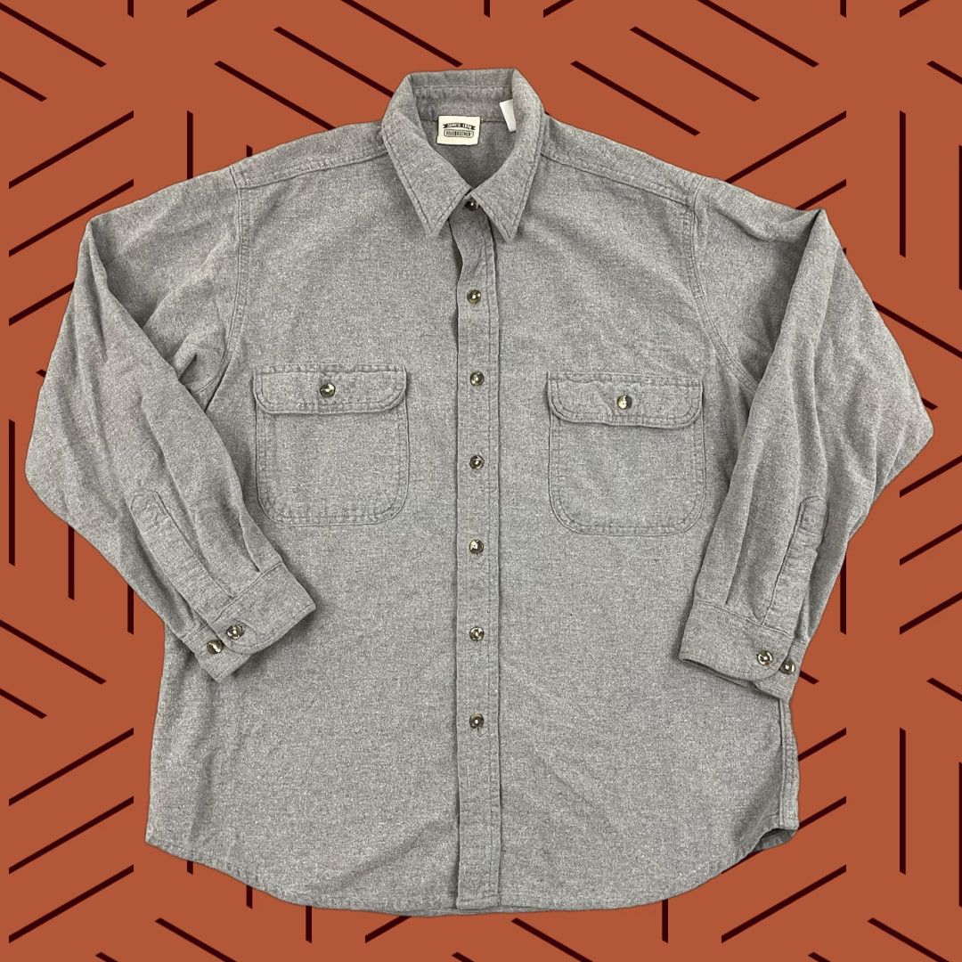 Vintage VINTAGE Five Brothers Shirt Men's L Gray Plaid Button-Up Long Sleeve Flannel Casual Outdoor Size US L / EU 52-54 / 3 - 1 Thumbnail