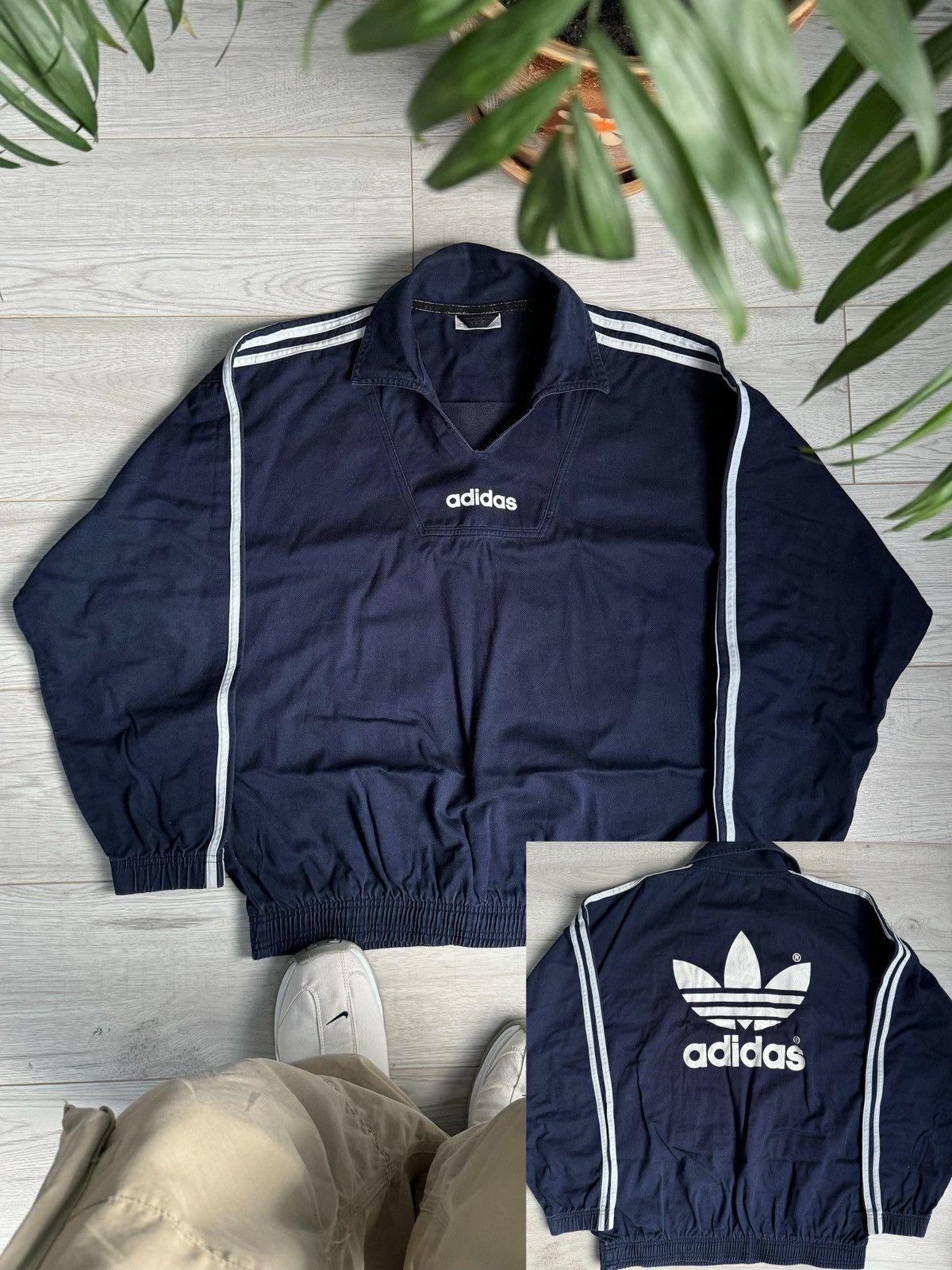 Vintage Adidas logo Track Jacket cotton sweatshirt 90’s