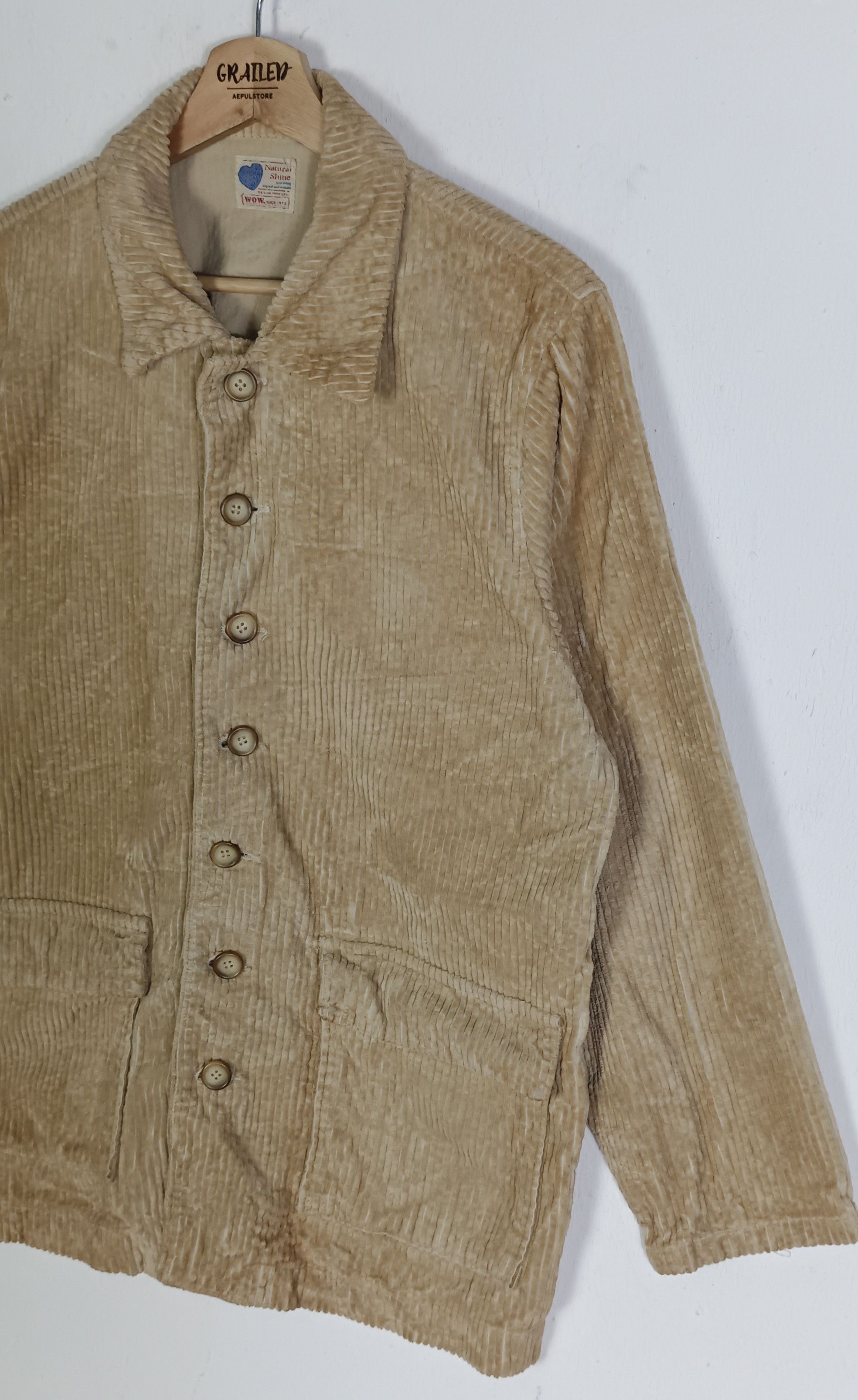 Japanese Brand Vintage🔥 Natural Shine WOW Coduroy Button Up Size US XL / EU 56 / 4 - 3 Thumbnail