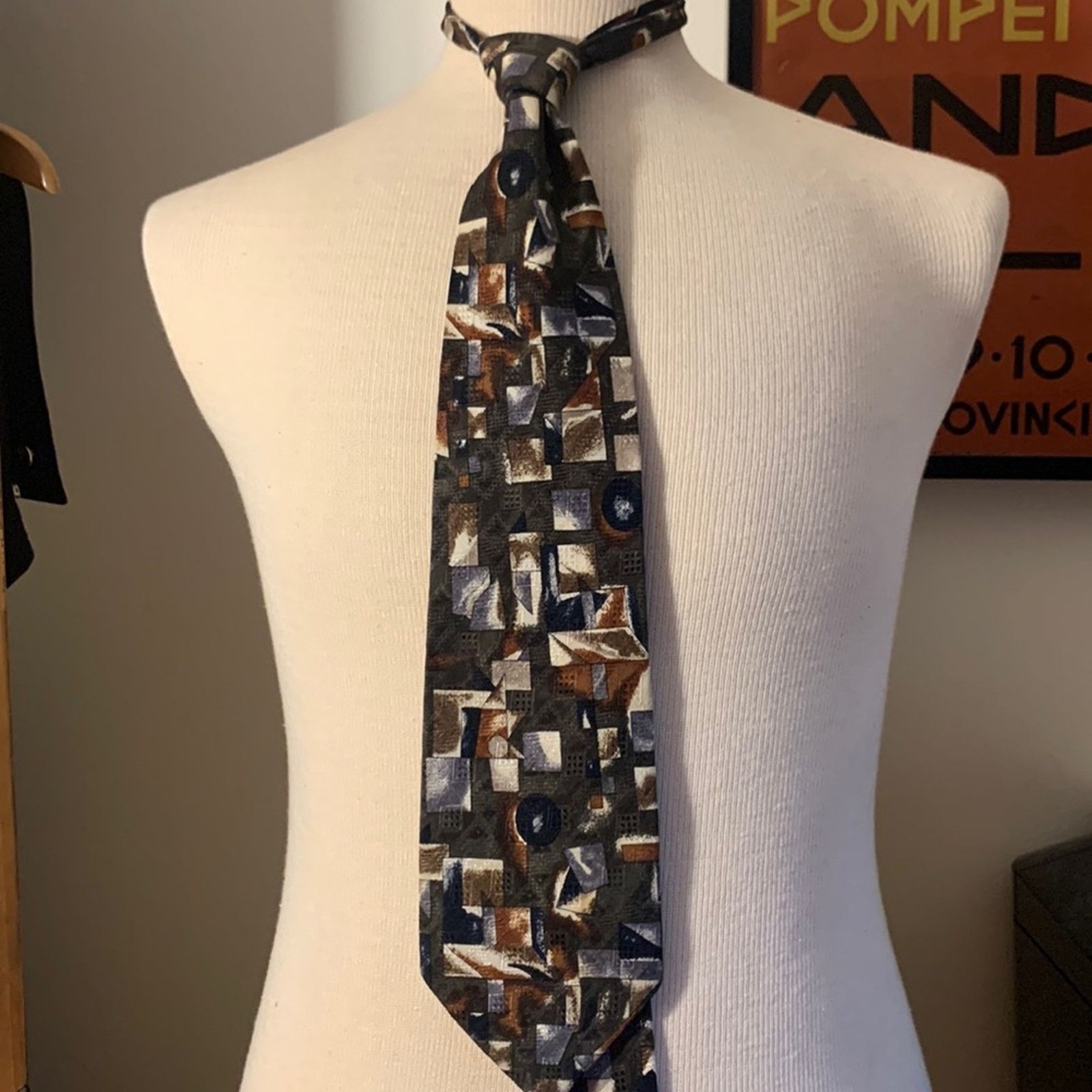 Vintage Paul Klee Designers in Motion Abstract Cubist silk necktie Size ONE SIZE - 1 Thumbnail