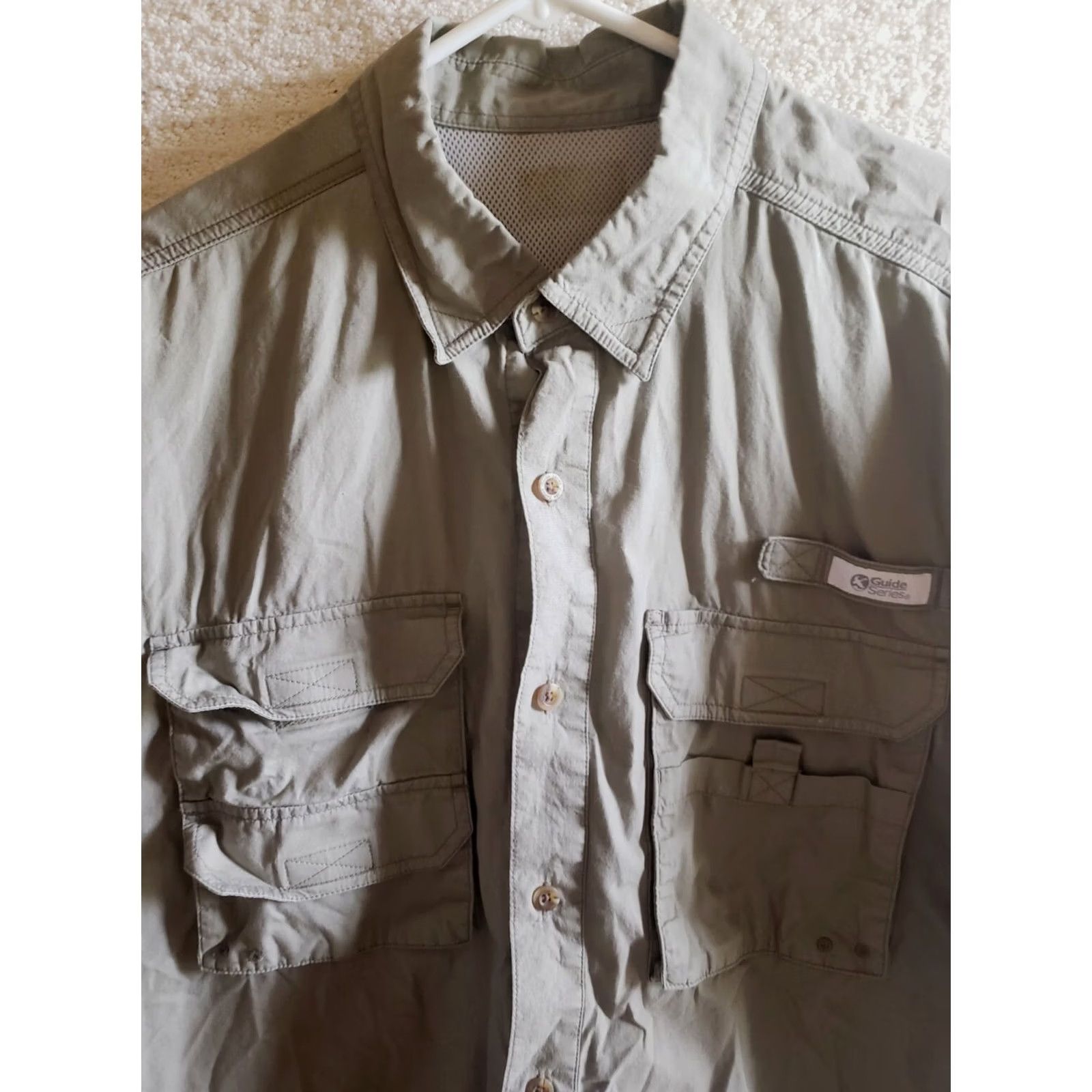 Vintage Cabela’s Guide Series Fishing Green Long Sleeve Button-Down Shirt Mens XL 50" Size US XL / EU 56 / 4 - 3 Thumbnail