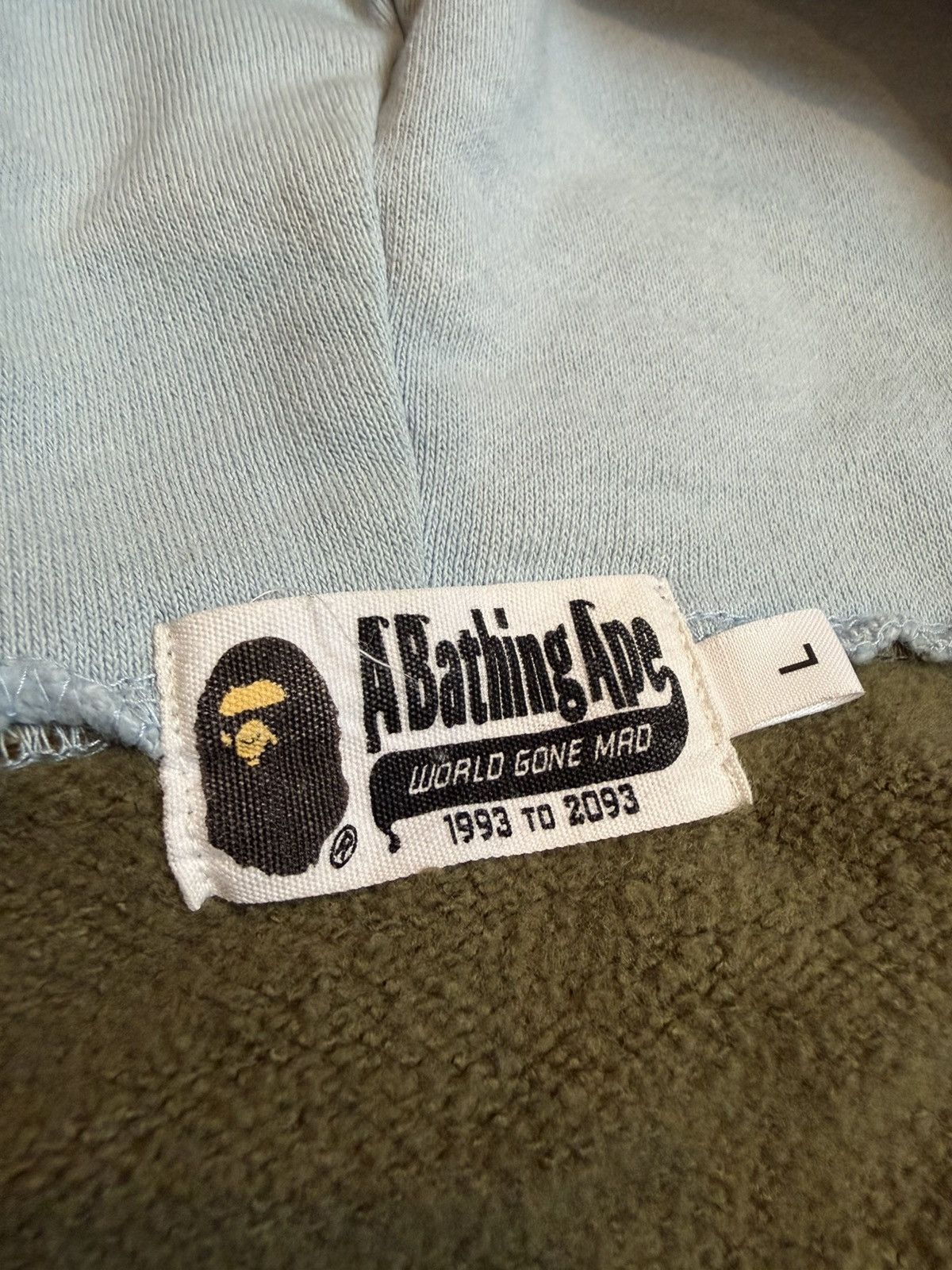 Bape A Bathing Ape Light Blue Camo Back Half Zip Up Shark Hoodie Size US L / EU 52-54 / 3 - 12 Thumbnail