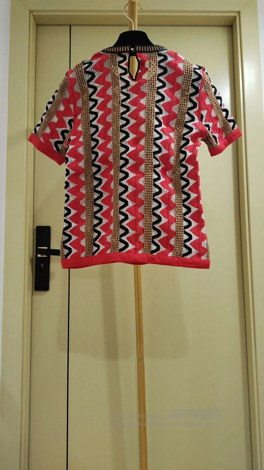 Louis Vuitton Louis Vuitton Red Black Knit Top. Size S / US 4 / IT 40 - 2 Thumbnail