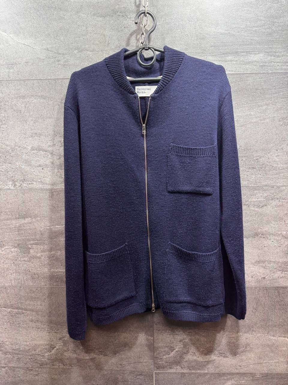 Universal Works Universal Works Zip Knit Cardigan Navy Wool Men’s Sweater Size US S / EU 44-46 / 1 - 1 Thumbnail