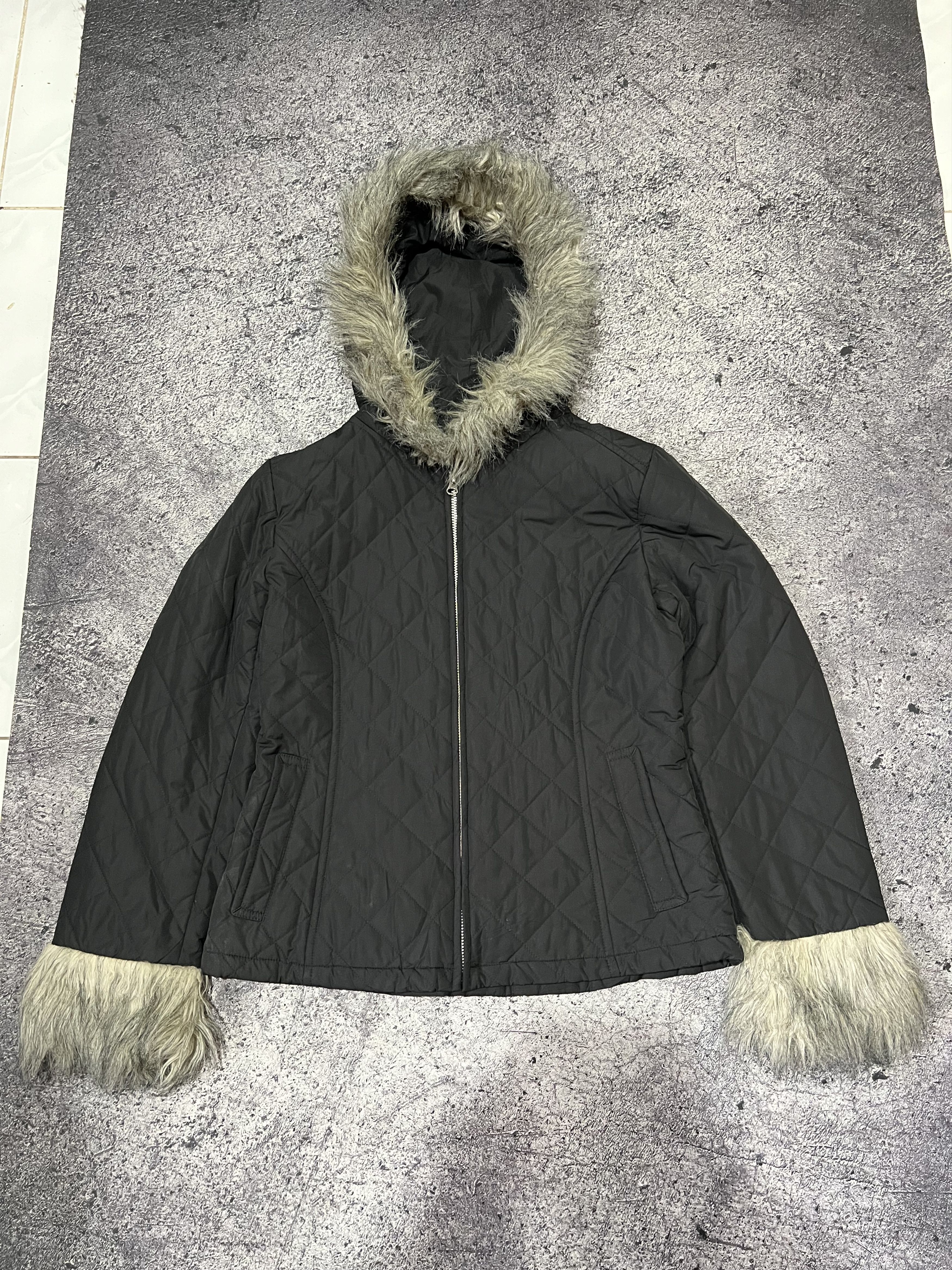 Japanese Brand 2000s Archival Japan Fur Quilted Punk Hodded y2k Lgb Ifsix Size US M / EU 48-50 / 2 - 1 Thumbnail