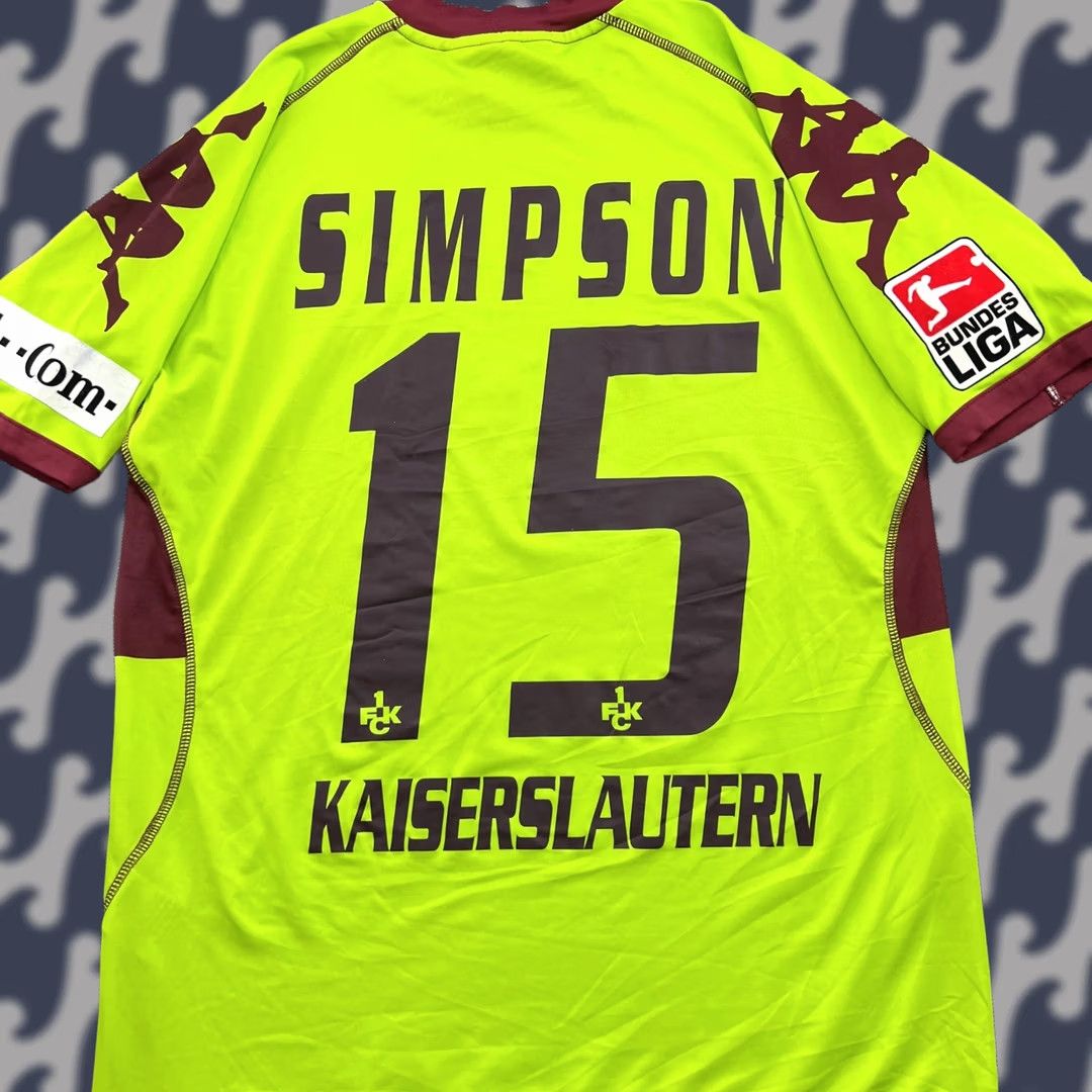 Kappa Kappa Kaiserslautern 2006 2007 Away Josh Simpson Match Worn Football Jersey XL Multicolor Short Sleeve Pullover Round Neck Men Sports Football Jersey Size US L / EU 52-54 / 3 - 1 Thumbnail