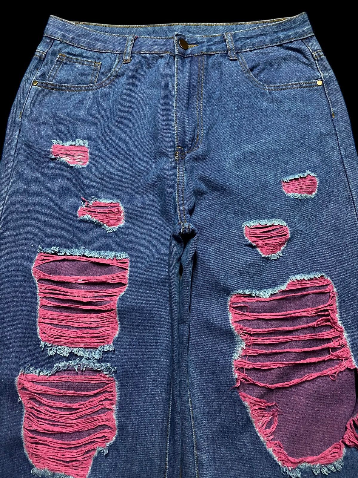Japanese Brand Vintage Japanese Brand Romwe Nice Ripped Baggy Jeans Size US 31 - 3 Thumbnail