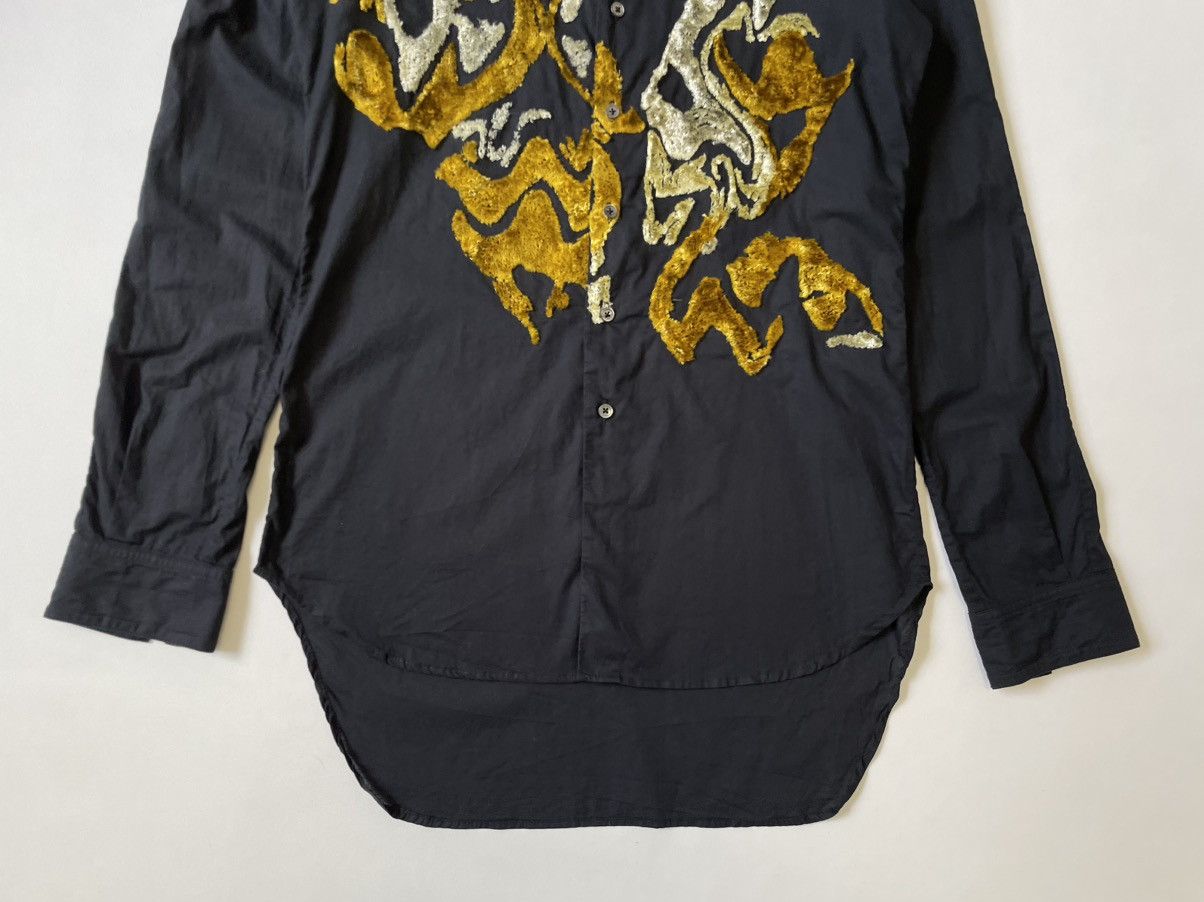 Ann Demeulemeester ‘Abstract Flocked Print’ Black Shirt Size US S / EU 44-46 / 1 - 10 Thumbnail