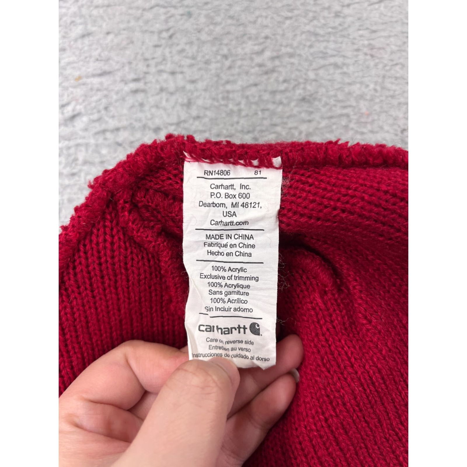 Carhartt Carhartt Beanie Toque Womens One Size Pink Embroidered Popcorn Knit 100% Acrylic Size ONE SIZE - 6 Thumbnail