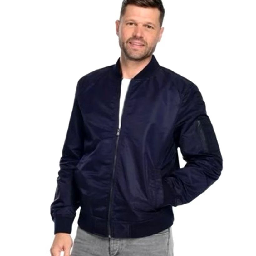 Vintage VINTAGE Bleecker & Broad Kaleb Bomber Jacket Navy Blue Sleeve Pockets Full Zip Sz L Mens Jacket Navy Blue Regular L Pockets Silicon? Size US L / EU 52-54 / 3 - 2 Thumbnail