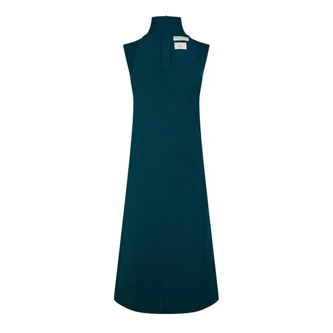 Bottega Veneta Bottega Veneta High Neck Midi Dress in Green Size XL / US 12-14 / IT 48-50 - 1 Thumbnail