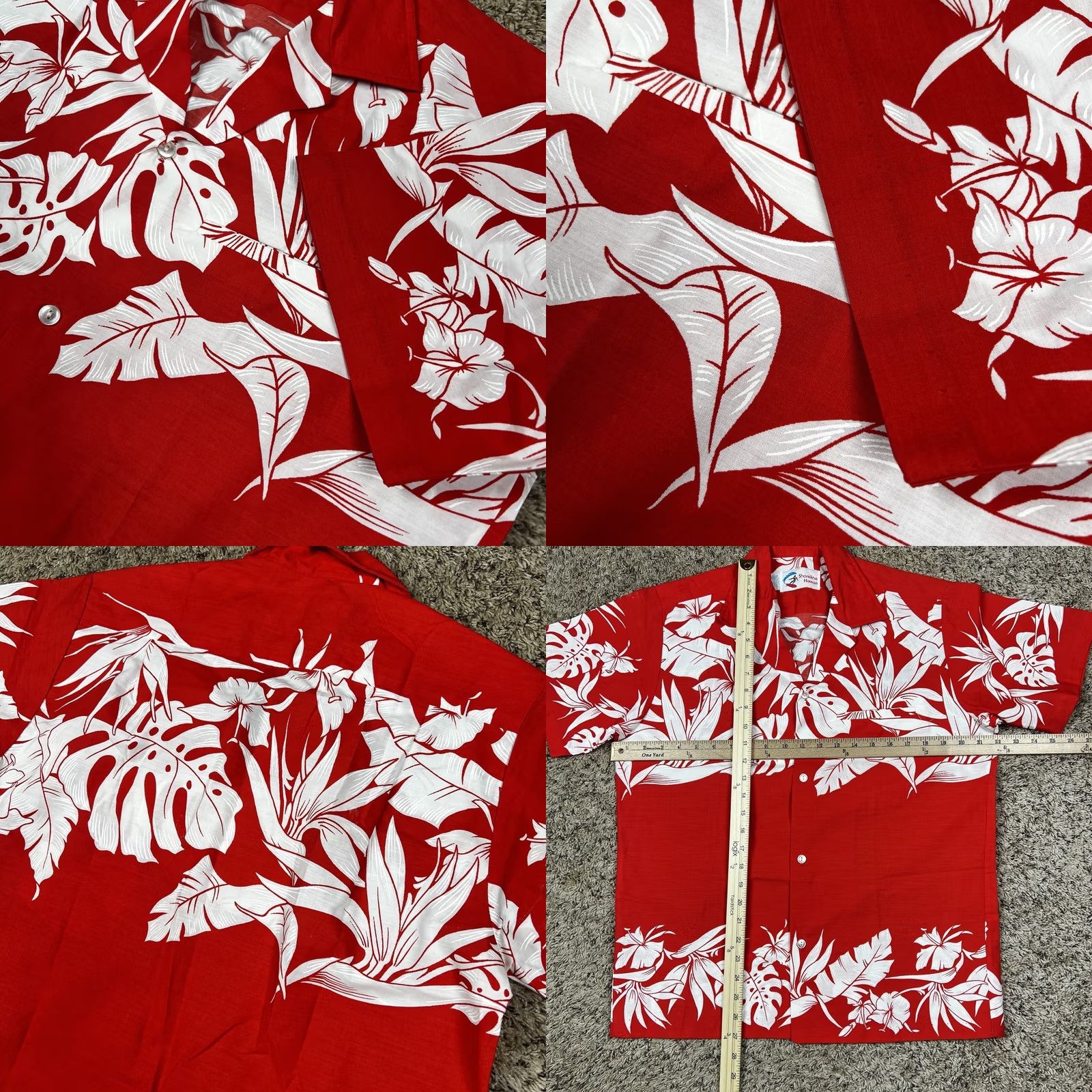 Vintage VINTAGE Shoreline Hawaii Beach Shirt Mens L Red White Floral Button Up Size US L / EU 52-54 / 3 - 8 Thumbnail