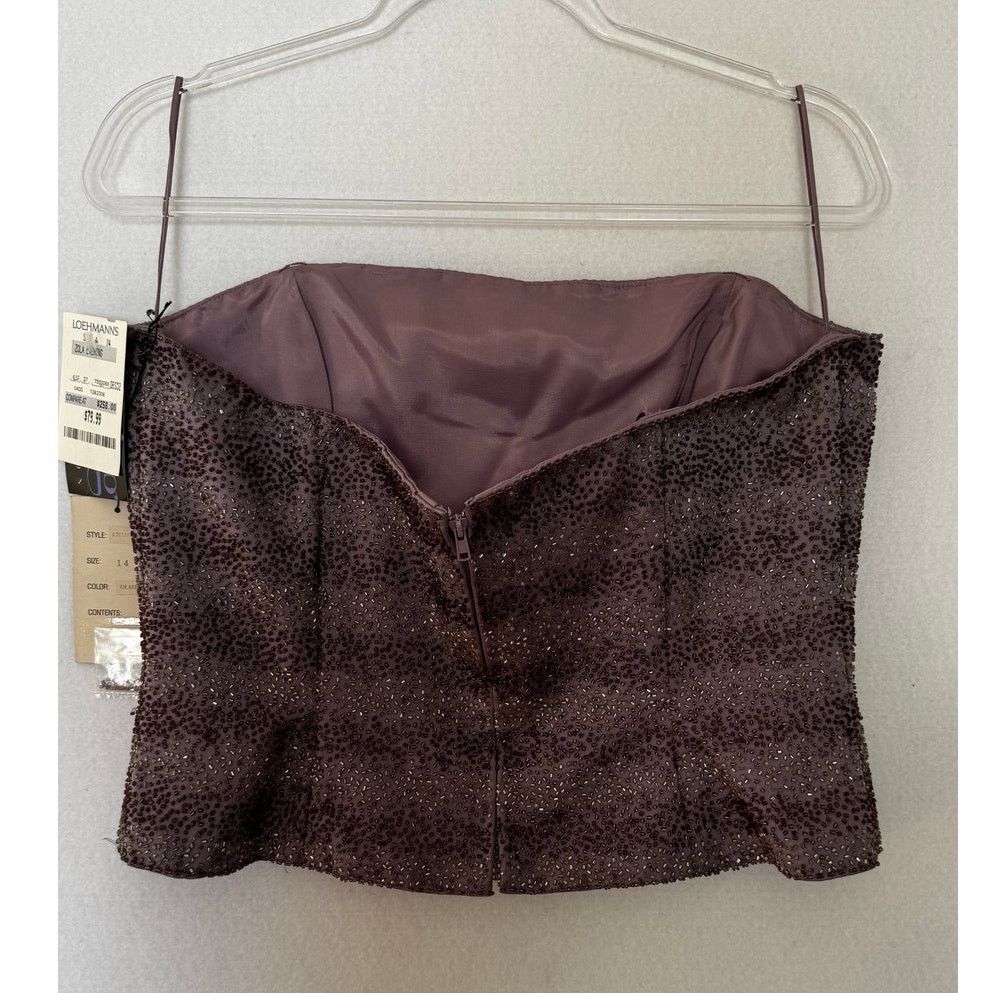 Other Zola Evening David Minka Y2K Beaded Corset Top 14 NWT Size L / US 10 / IT 46 - 3 Thumbnail
