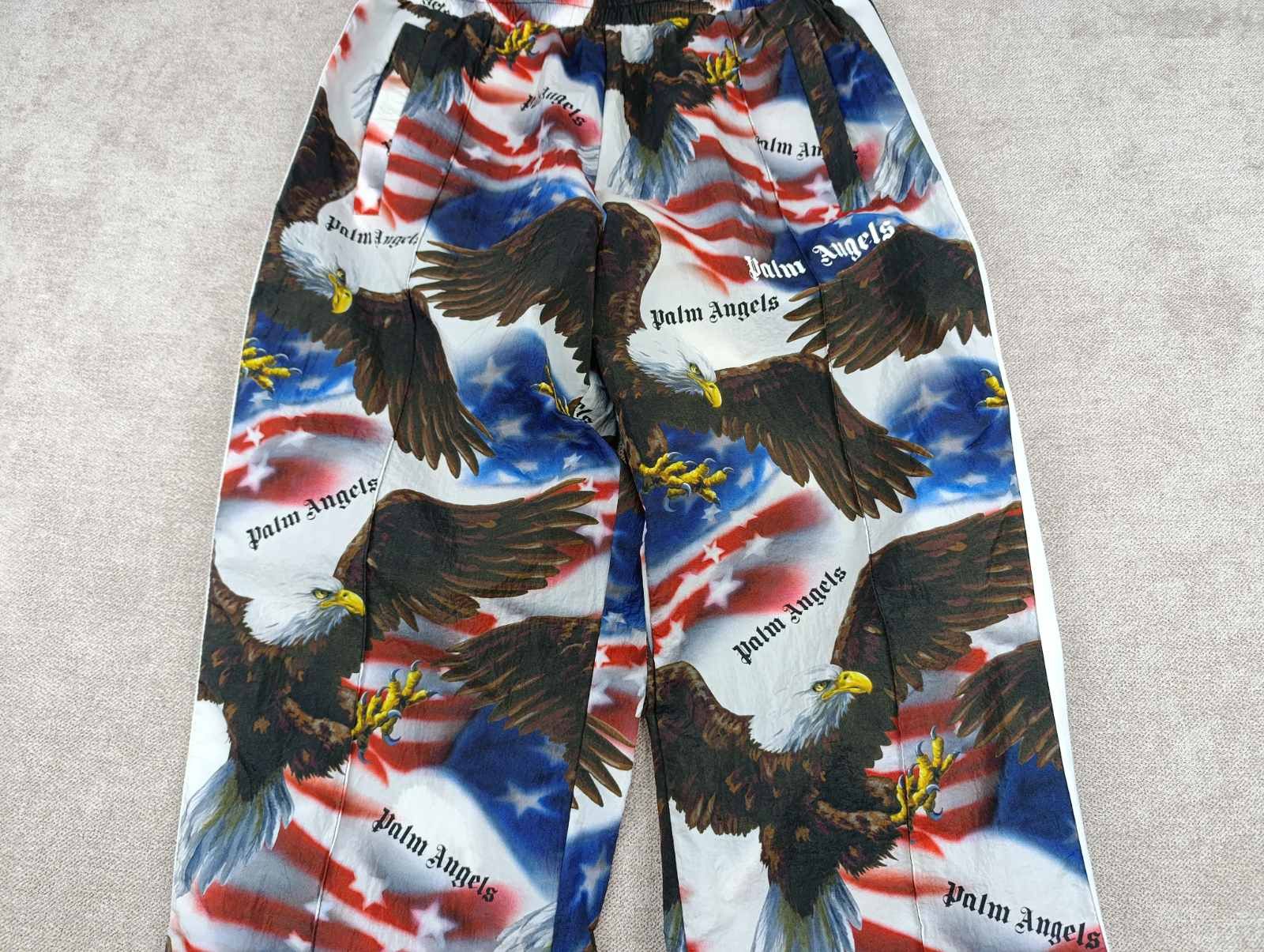 Palm Angels PALM ANGELS LOOSE FIT NYLON EAGLE TRACK PANTS MENS SIZE M Size US 32 / EU 48 - 15 Thumbnail