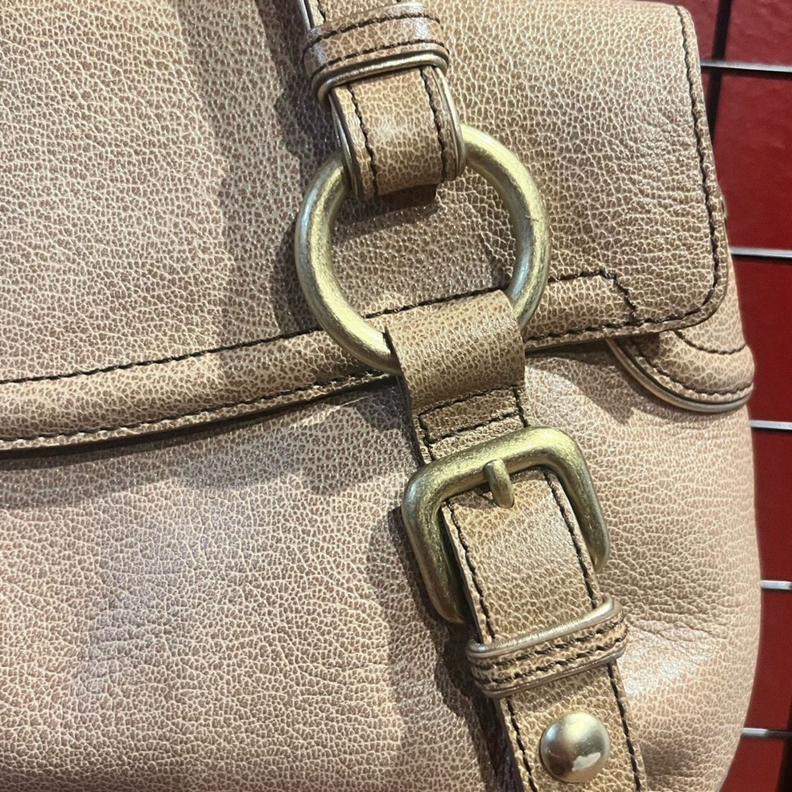 Kenneth Cole Kenneth Cole Pebbled Leather Satchel Purse Double Handle Size ONE SIZE - 7 Thumbnail