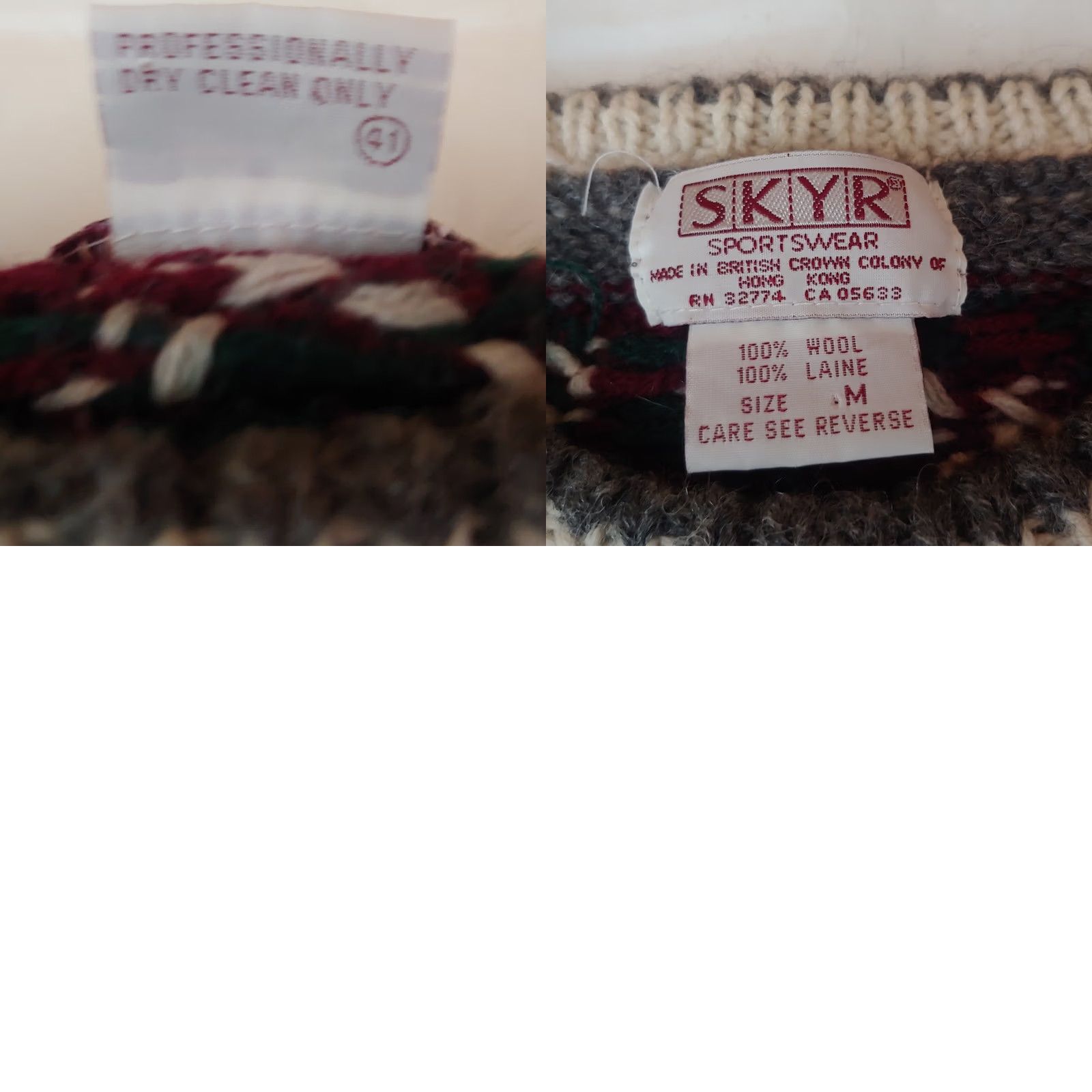 Vintage VINTAGE Skyr Sweater Wool Gray Striped Pullover Crew Neck Long Sleeve Medium Women, Regular, Fall Winter, Ski, Casual, Travel, Dry Clean Only Size M / US 6-8 / IT 42-44 - 8 Thumbnail