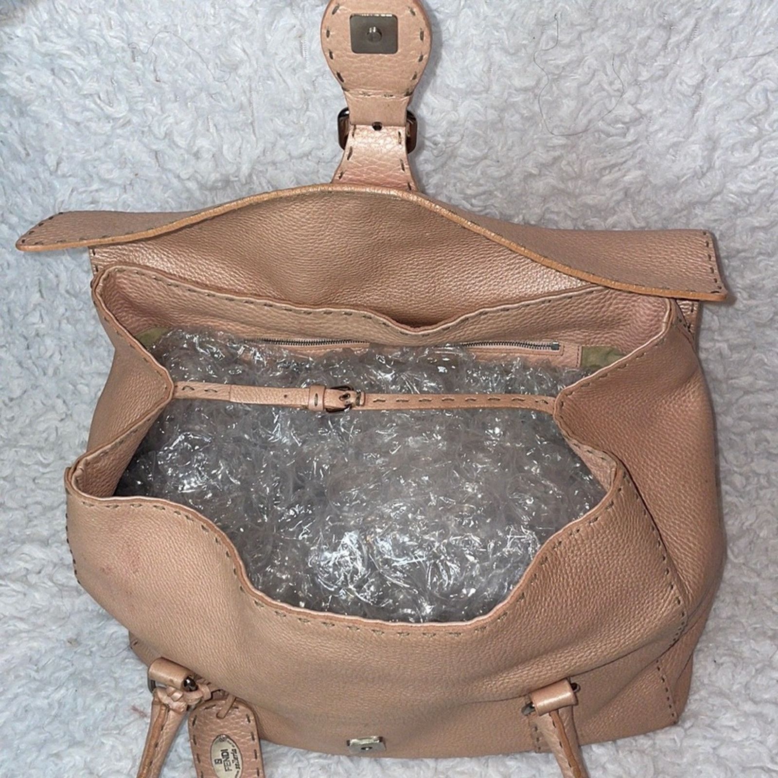 Fendi Fendi Selleria Linda Large Pink Leather Flap Tote Size ONE SIZE - 10 Thumbnail