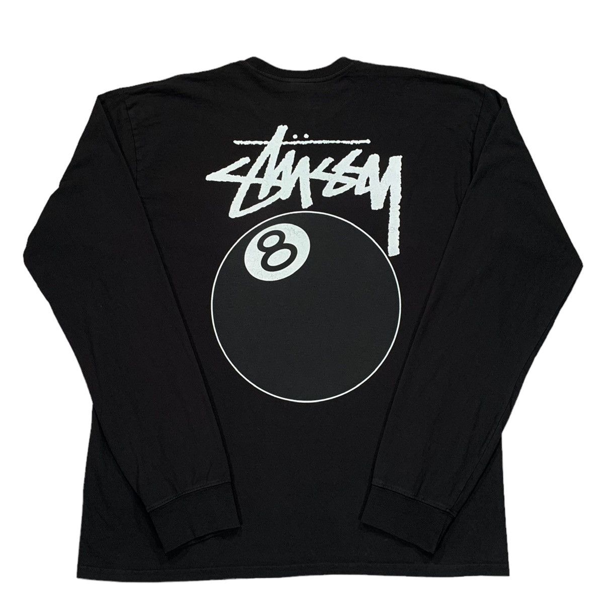 Stussy Stussy Black & White 8 Ball Big Logo Long Sleeve T Shirt 