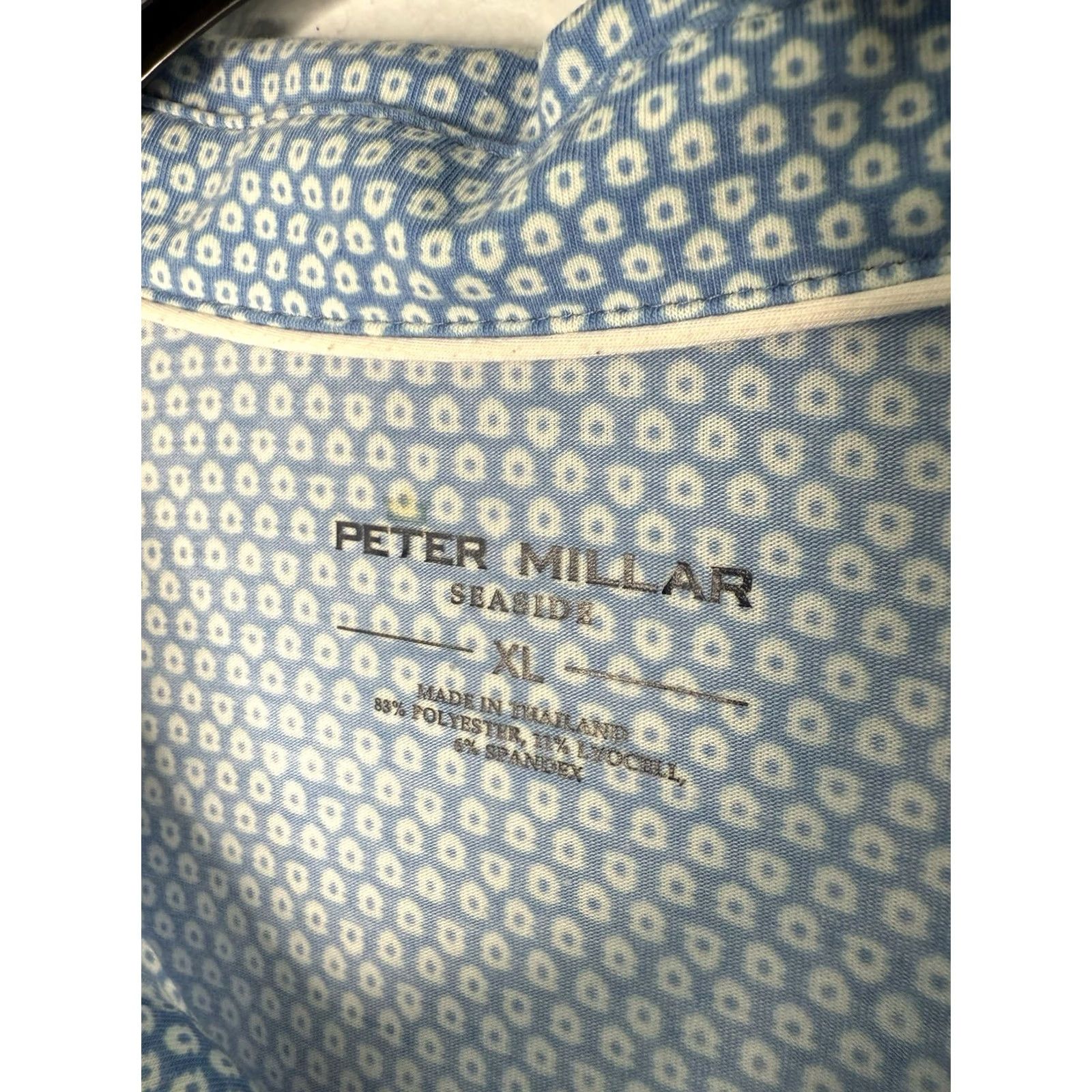 Peter Millar Peter Millar Polo Shirt Mens XL Blue White All Over Print Beach Geometric Short Sleeve Collared Size US XL / EU 56 / 4 - 2 Thumbnail