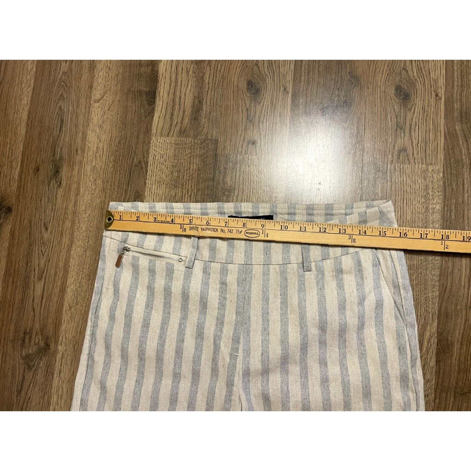 Vintage Zac & Rachel Pants Women's 8 Capris Pull On Striped Blue White Casual Size 30" / US 8 / IT 44 - 4 Thumbnail