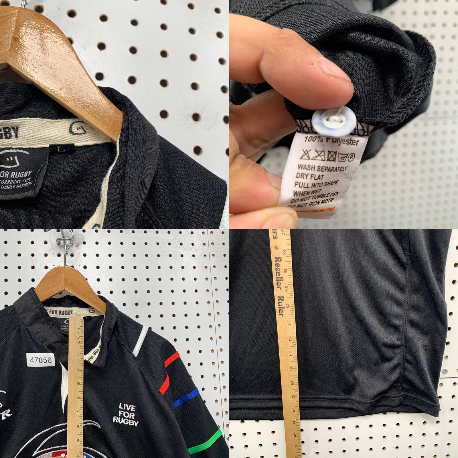 Vintage VINTAGE Live For Rugby Polo Shirt Men L Black 6 Nation Embroidered Short Sleeve Size US L / EU 52-54 / 3 - 8 Thumbnail
