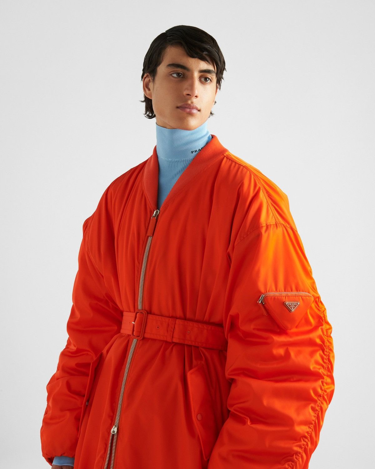 Prada 🔥RUNWAY🔥Prada Re-Nylon Faux Fur Trim Bomber Coat Size US S / EU 44-46 / 1 - 3 Thumbnail