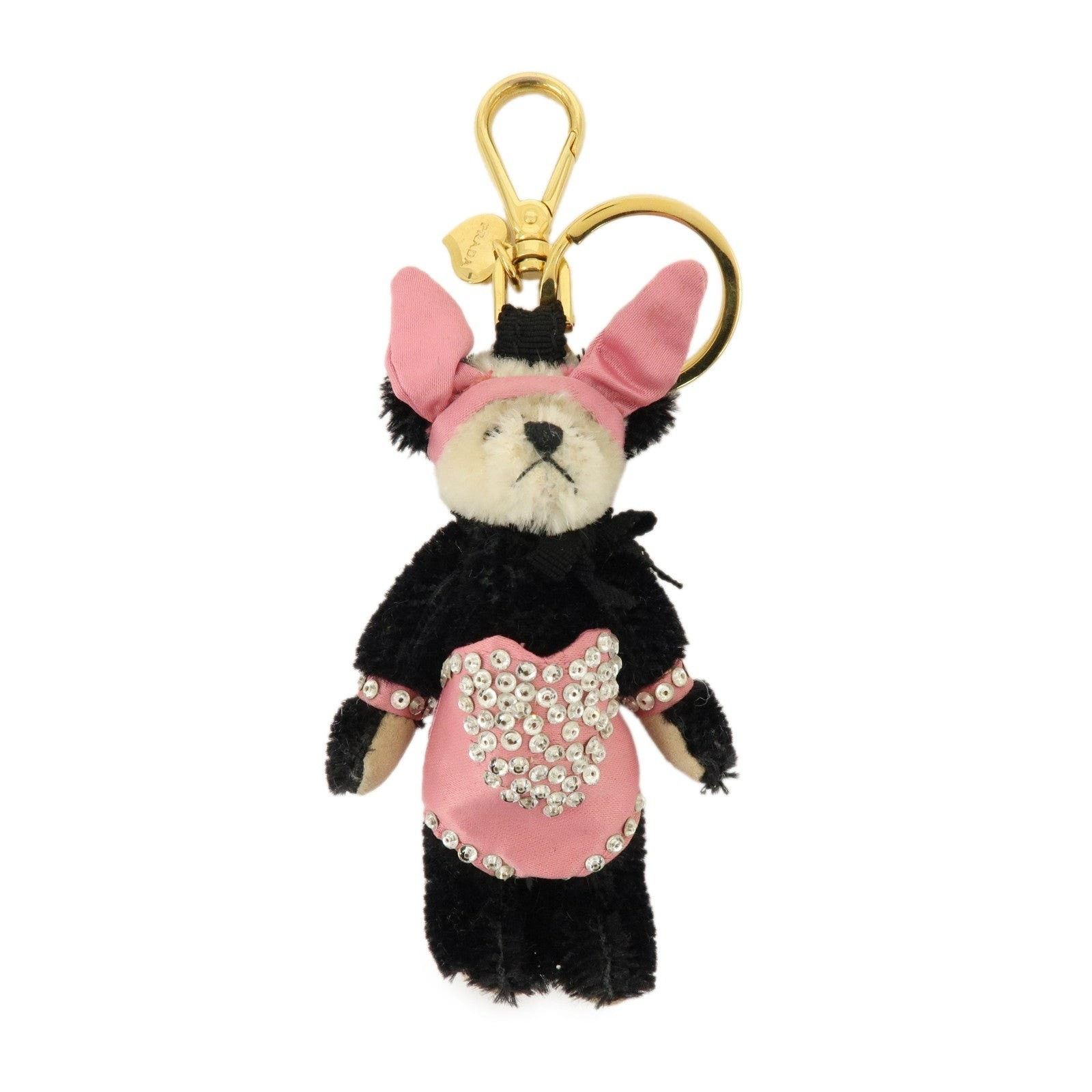 Prada Prada Panda Bunny Charm Canvas Keychain Black Size ONE SIZE - 1 Thumbnail
