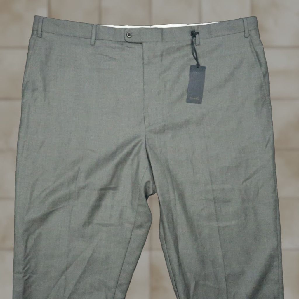 Zanella Zanella Pants Mens 46x22 Gray Wool Dress Pants NWT Regular Straight 46 in Inseam 22 in Italy Belt Loops Front Flat Front NWT Mens Pants Size US 30 / EU 46 - 1 Thumbnail
