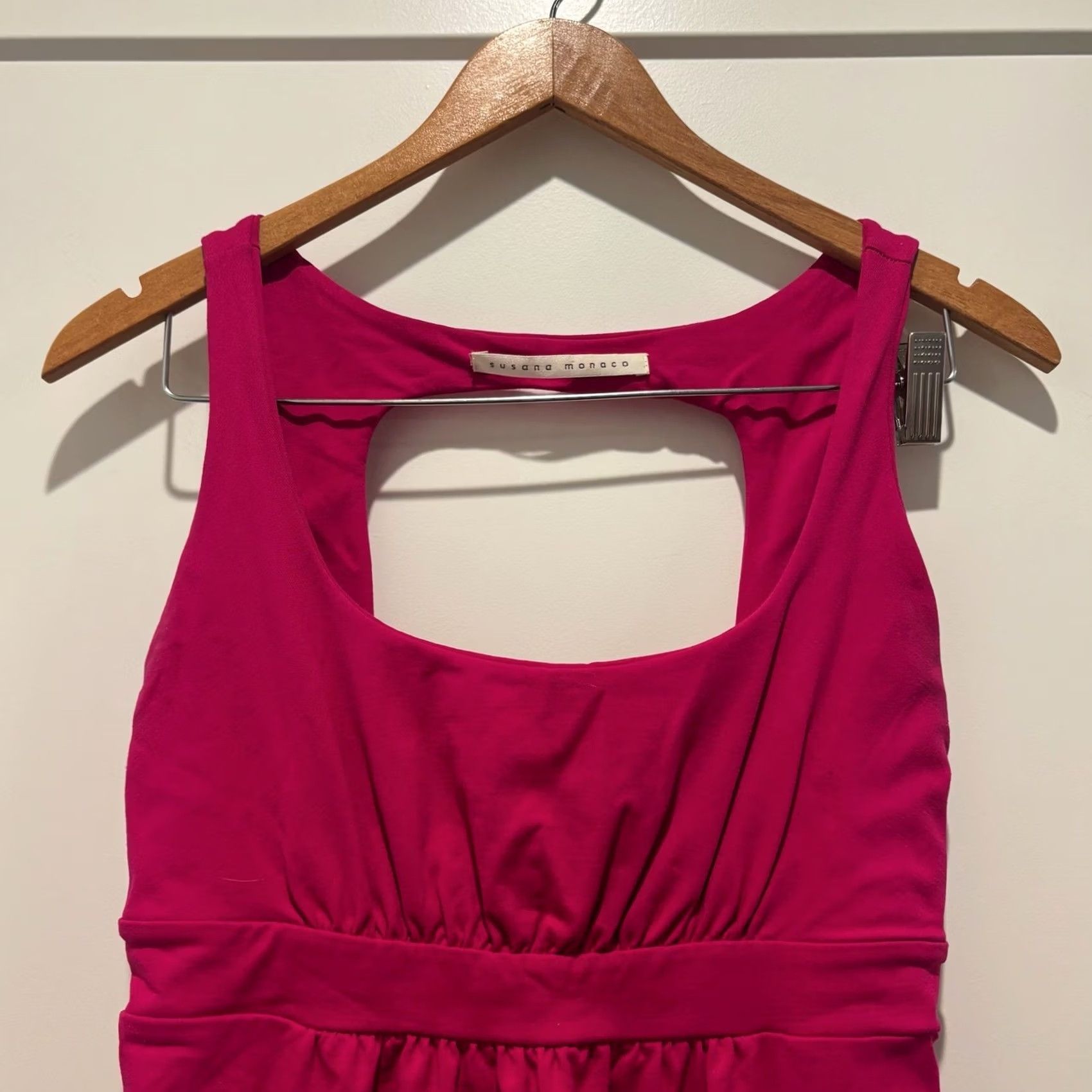 Susana Monaco Susana Monaco Tank Top Size M Pink Womens Supplex Lycra Cutout Back Made in USA Size M / US 6-8 / IT 42-44 - 2 Thumbnail