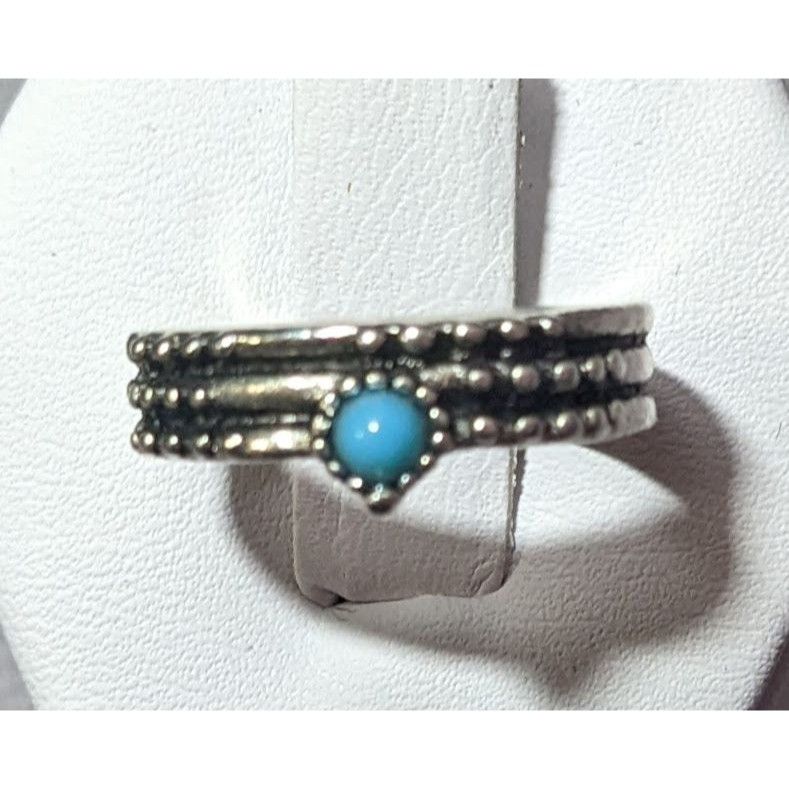 Other Southwestern Style Silver Tone Textured Stone Turquoise Ston Size ONE SIZE - 9 Thumbnail
