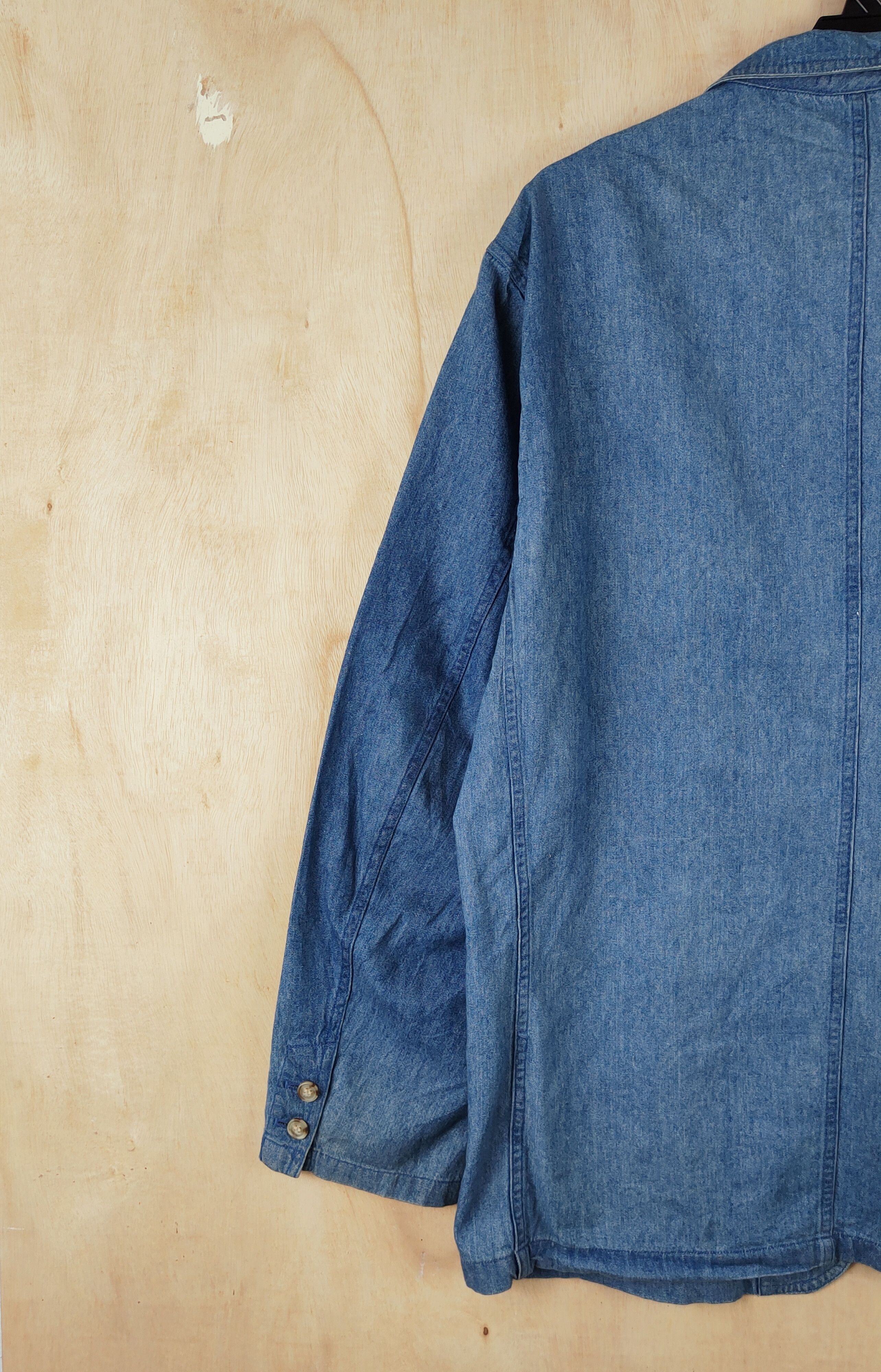 Japanese Brand × Vintage Retro Design 💥 Spinash Blue Soft Denim Jackets Size US L / EU 52-54 / 3 - 8 Thumbnail