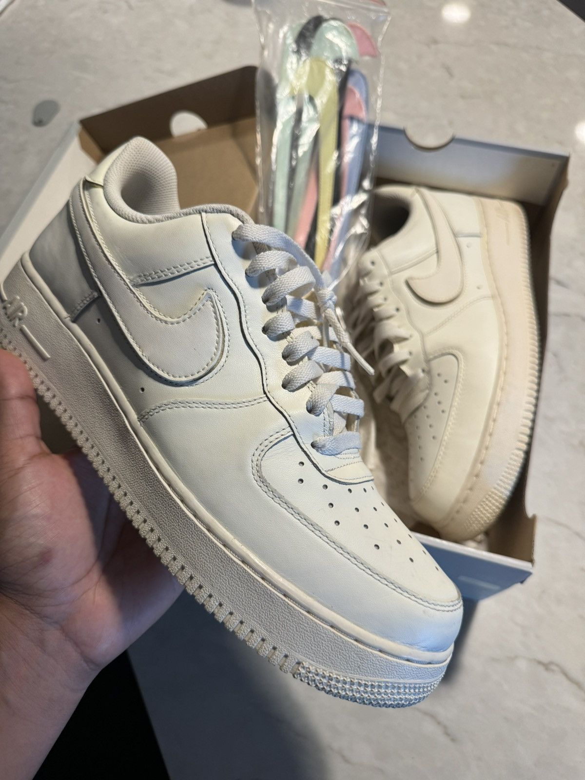 image of Nike Air Force 1 Swoosh Pack All-Star Sail (2018) Shoes in Dust/Sail, Men's (Size 11)