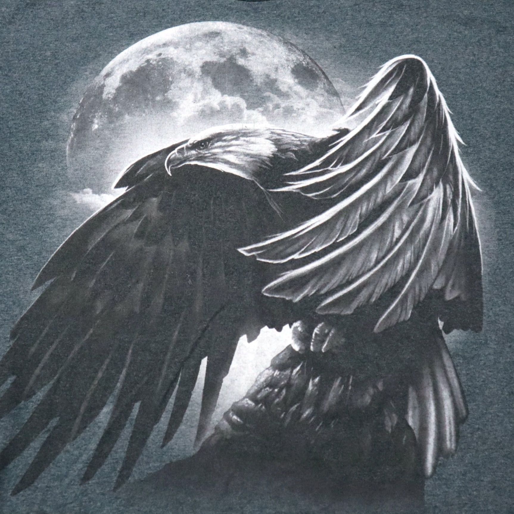 Vintage VINTAGE American Bald Eagle T-Shirt American Flag 4th of July Patriotic Mens L Gray Short Sleeve Graphic Tee Size US L / EU 52-54 / 3 - 2 Thumbnail