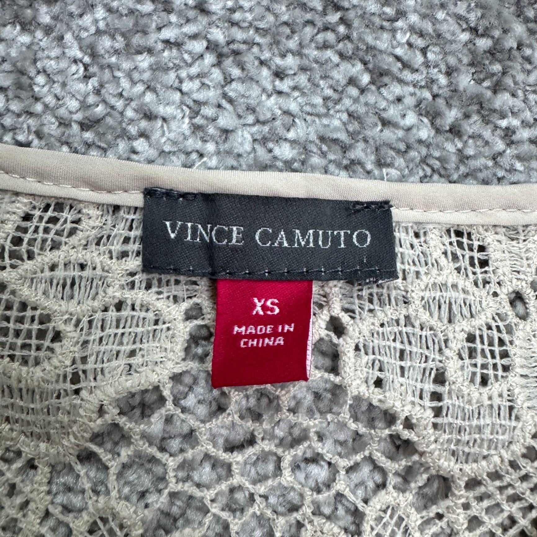 Vince Camuto Vince Camuto Blouse Womens XS Short Sleeve Lace Embroidered Floral Casual Boho Summer Beige Size XS / US 0-2 / IT 36-38 - 5 Thumbnail