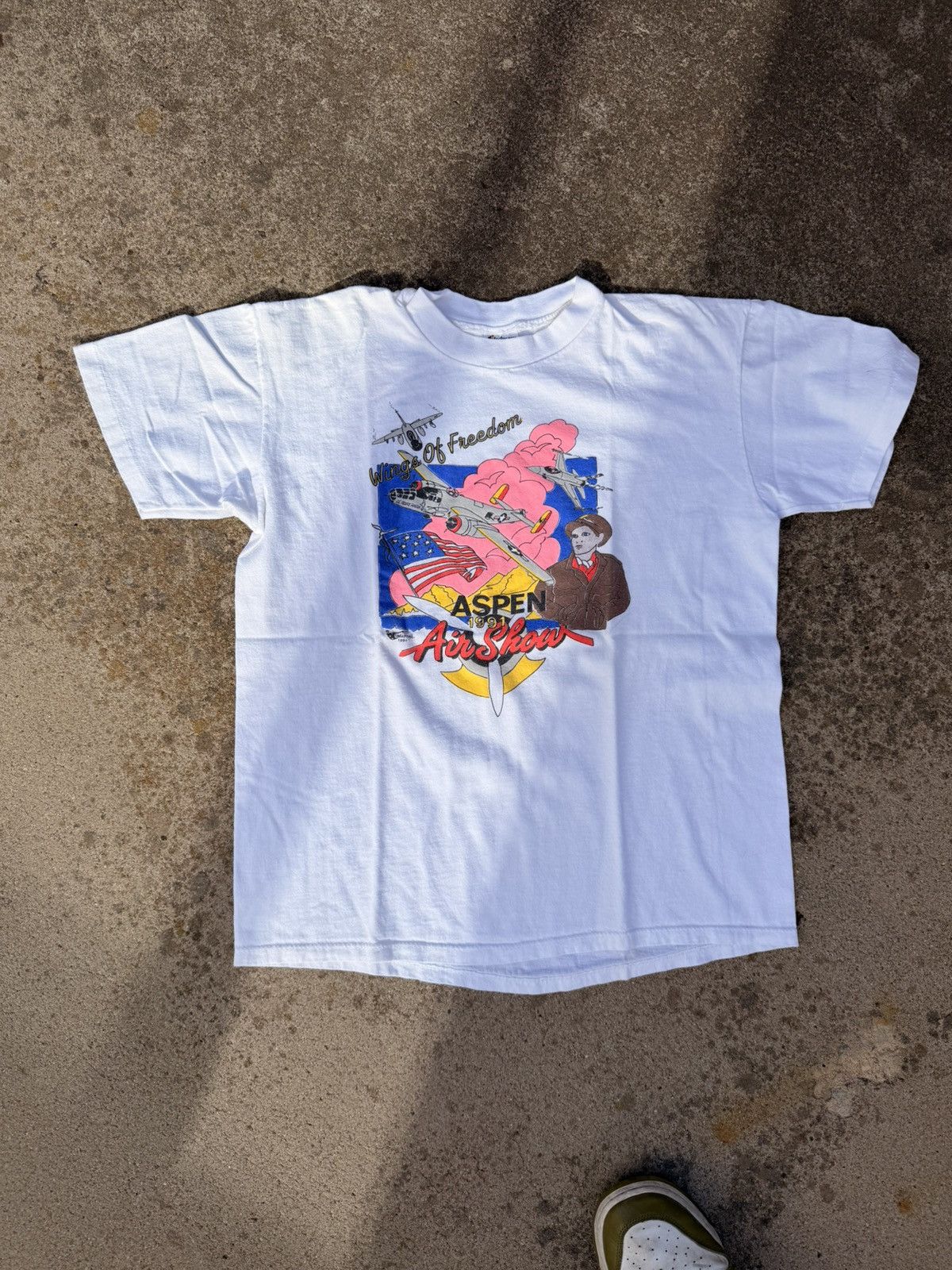Vintage 1991 Aspen Air Show Wings of Freedom Tee L Single Stitch Size US L / EU 52-54 / 3 - 1 Thumbnail