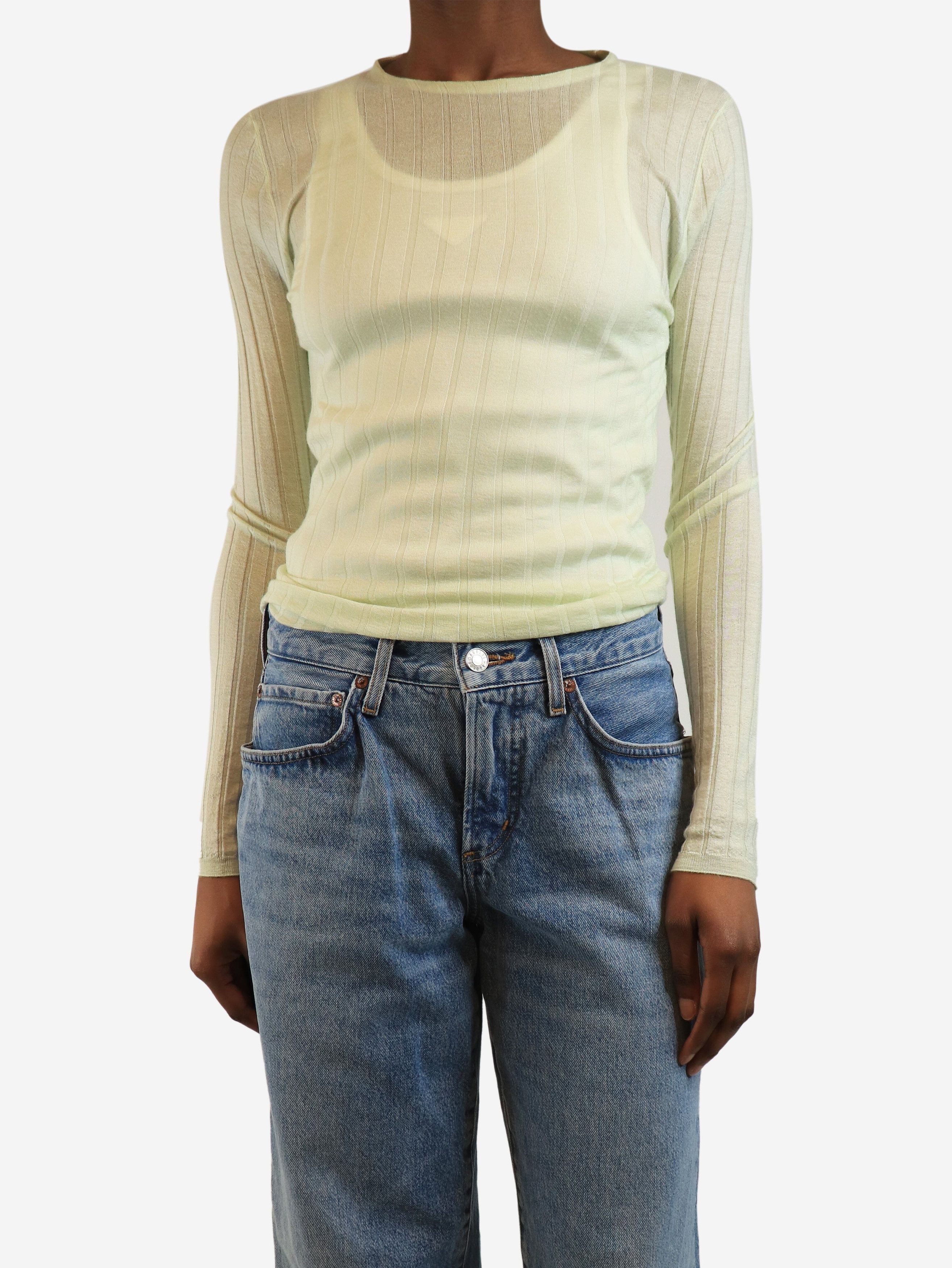 Prada Pale green rib-knit top - UK 6 Size XS / US 0-2 / IT 36-38 - 1 Thumbnail