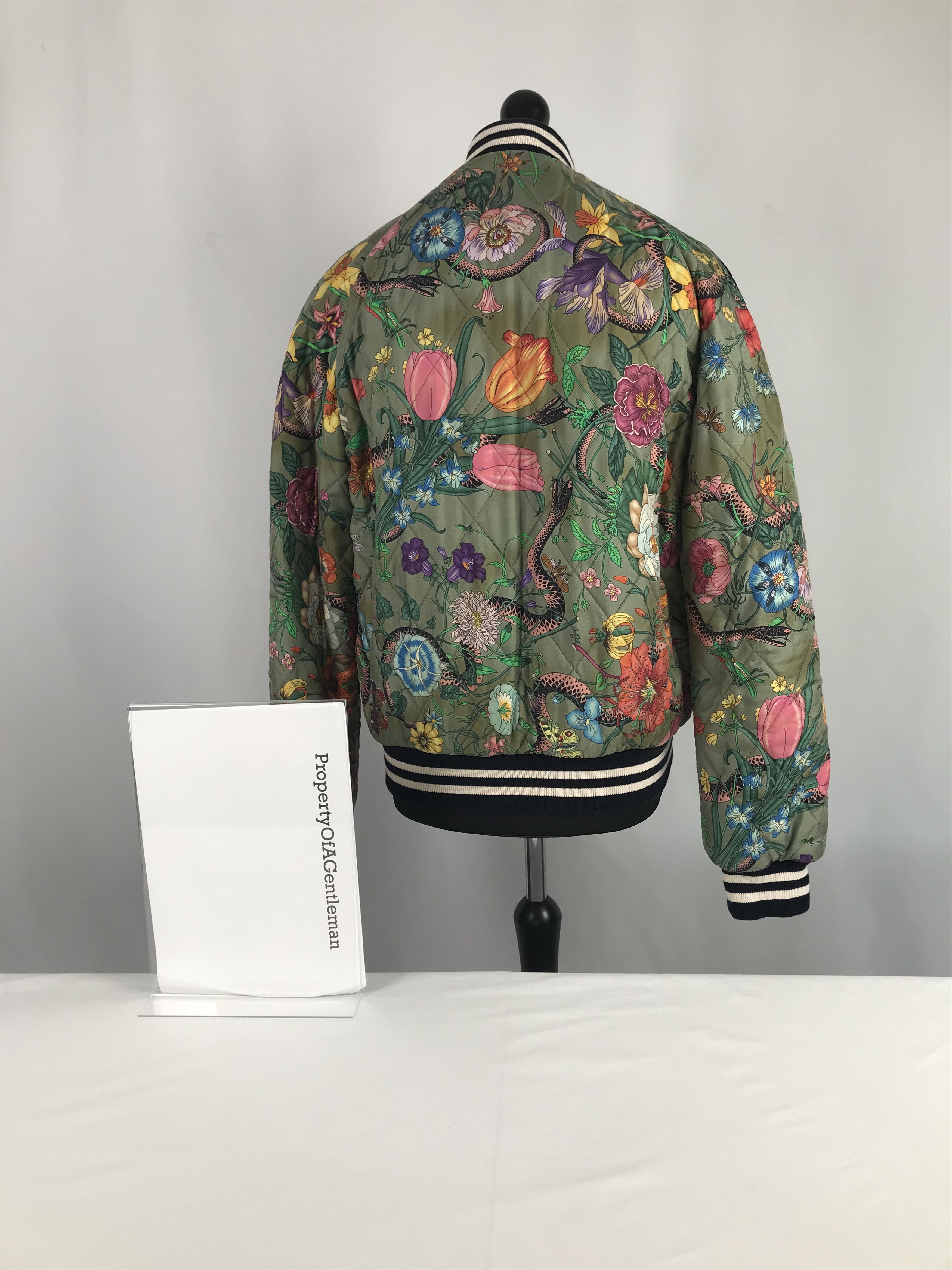 Gucci Gucci Bomber Jacket With Floral Garden Designs Size US L / EU 52-54 / 3 - 12 Thumbnail