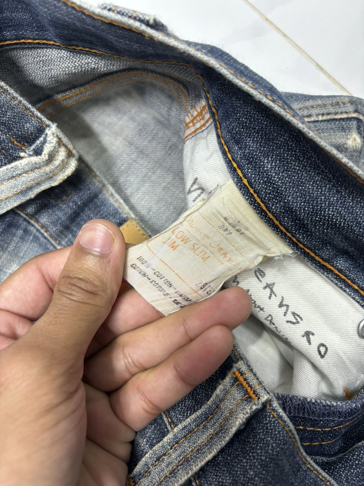 Nudie Jeans Nudie Jeans Bootcut Low Slim Jim Distressed Thrashed Denim Size US 30 / EU 46 - 11 Thumbnail