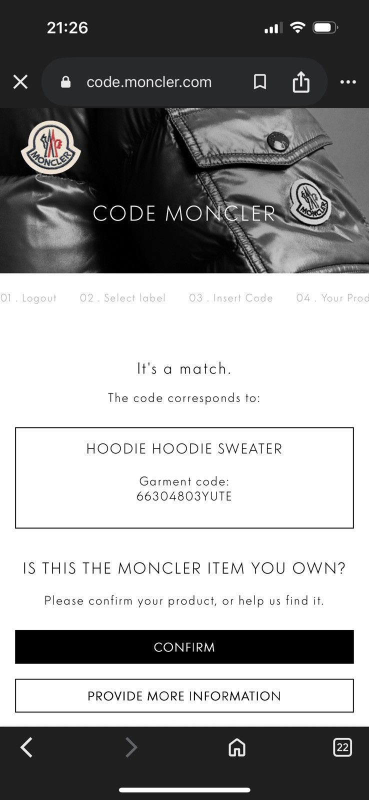 Moncler MONCLER Women’s Big Logo Navy Cotton Hoodie Sweatshirt Sz XS Size XS / US 0-2 / IT 36-38 - 4 Thumbnail
