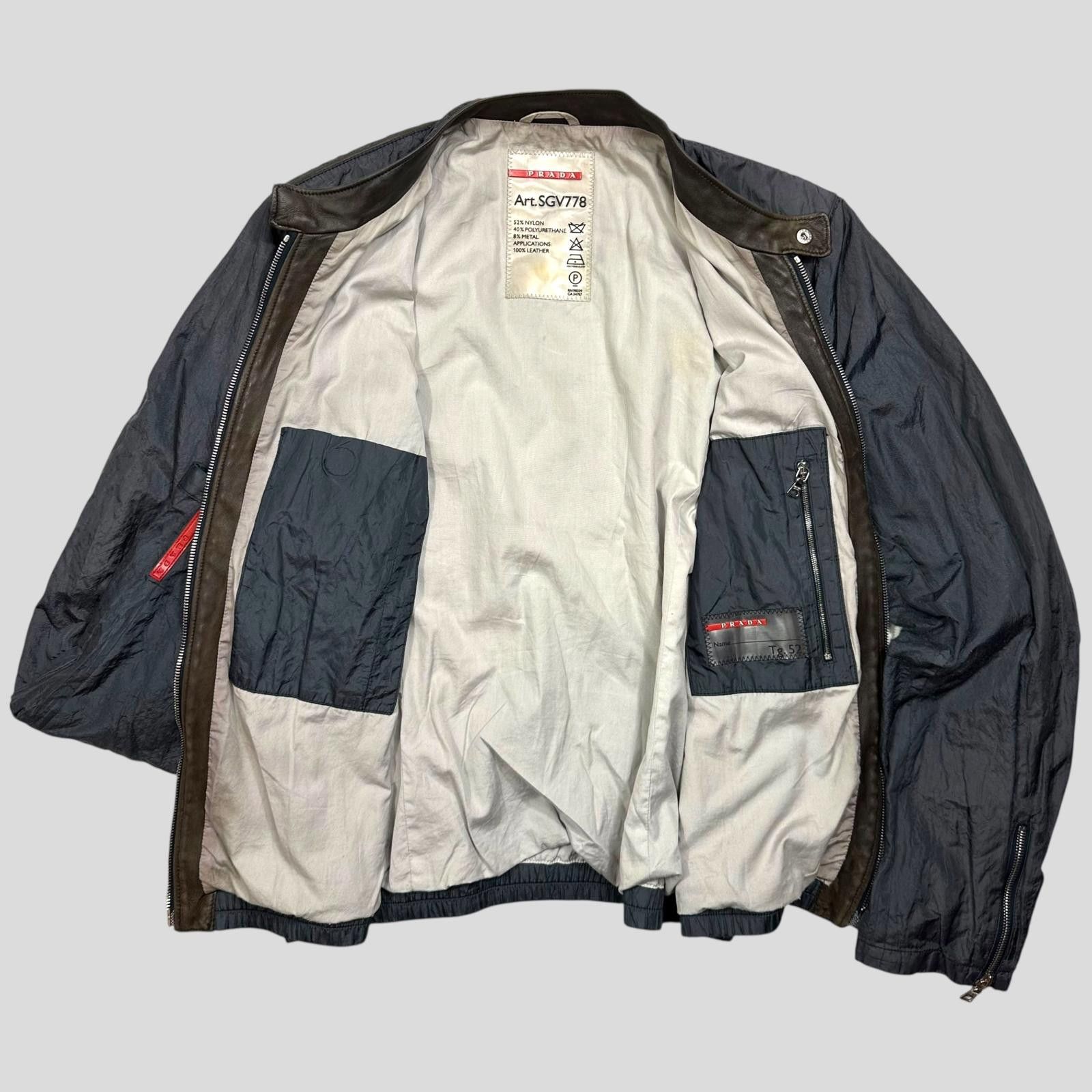 Prada Prada Sport 00’s Metal Nylon + Leather Moto Biker Jacket - M Size US M / EU 48-50 / 2 - 7 Thumbnail