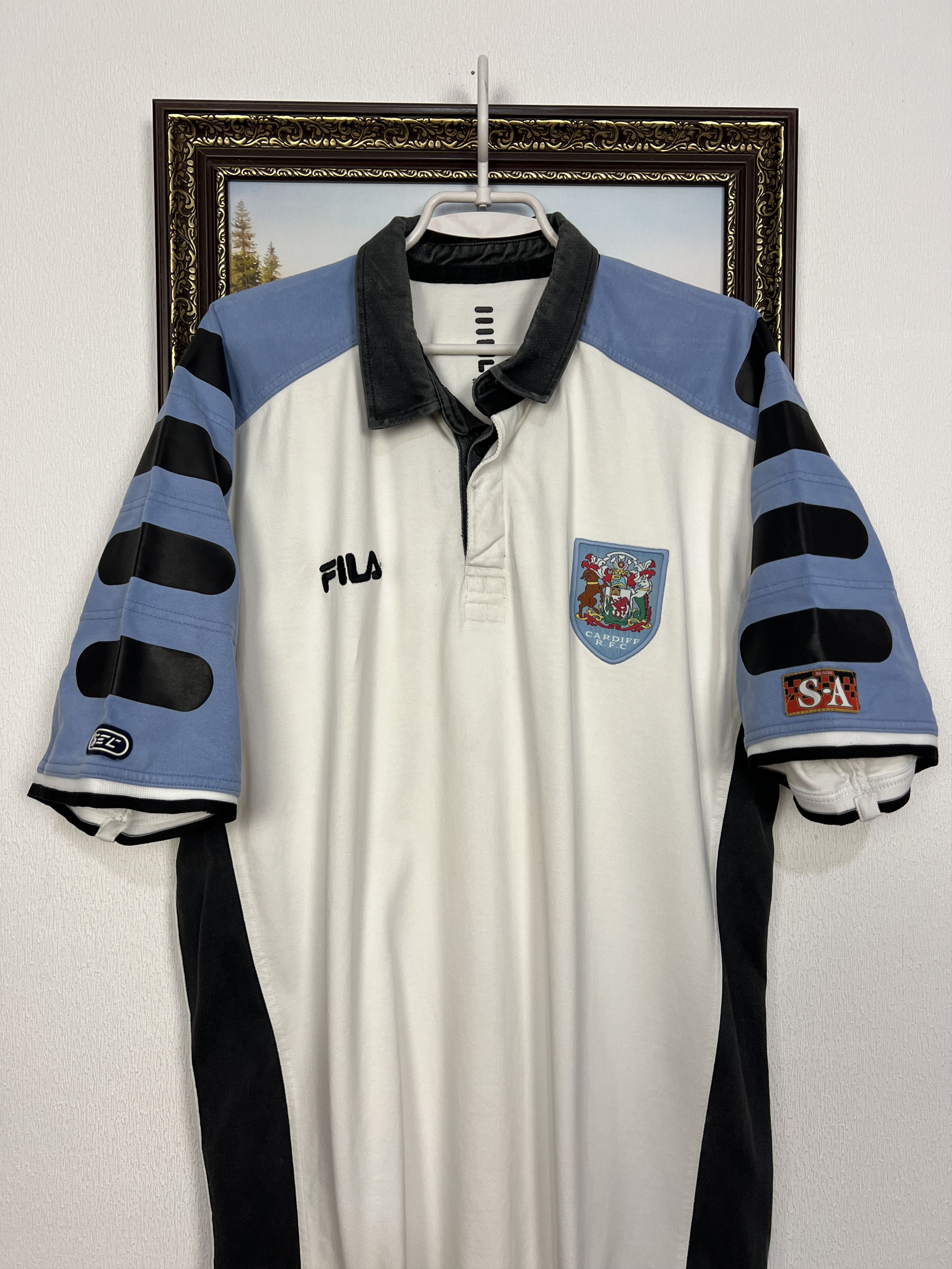 Fila Vintage Fila Cardiff Blues Rugby Union Jersey Shirt Trikot Size US XXL / EU 58 / 5 - 2 Thumbnail